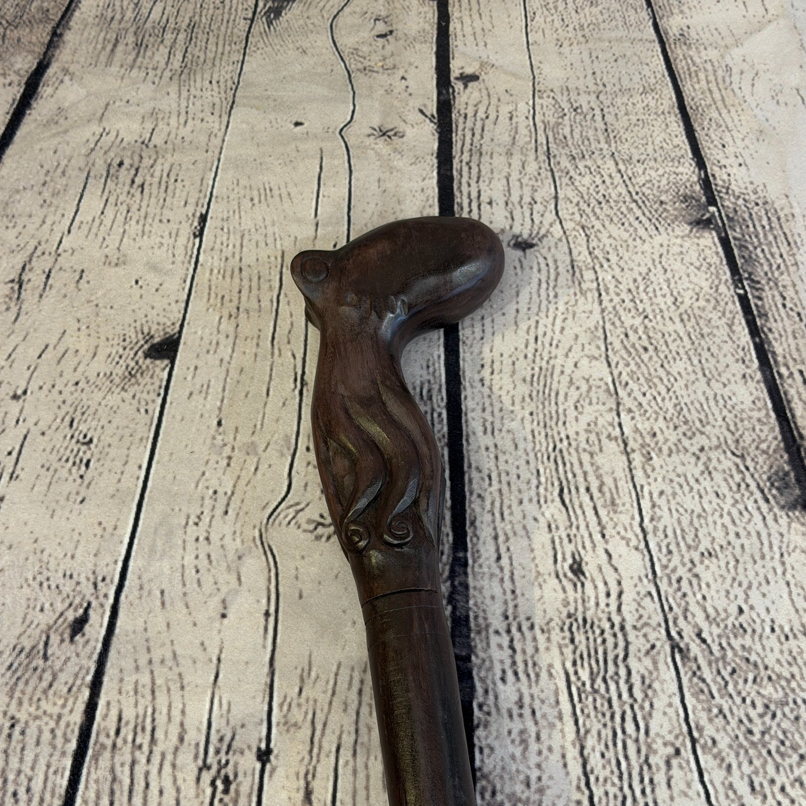 Octopus Body 90cm Tribal African Walking Stick Cane Hand Carved Dark Wood6