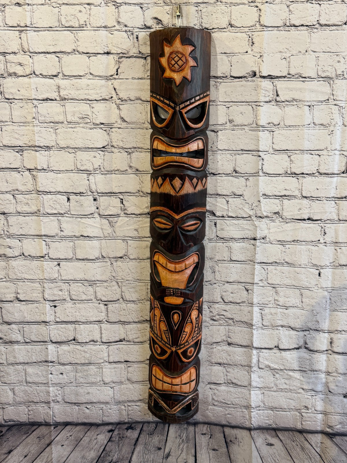 100cm Tiki Bar Mask Sign Decoration Wall Hanging Mask Wood Carving Design 32