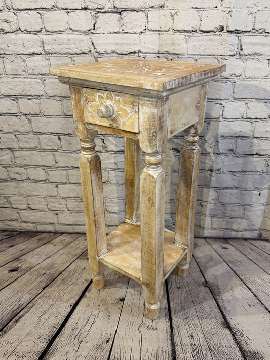 60cm x 27cm White Table  Wooden Side Cabinet Living Hallway Storage Furniture0