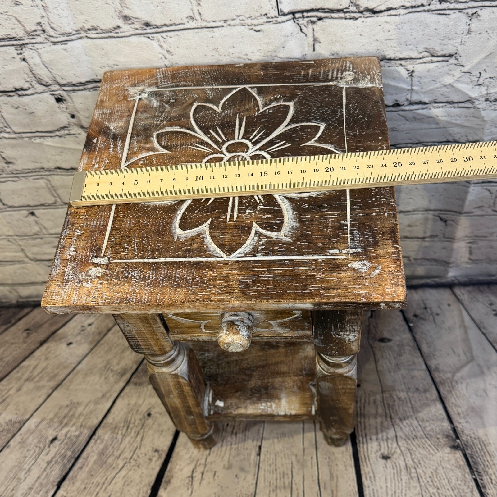 40cm x 27cm Brown Table  Wooden Side Cabinet Living Hallway Storage Furniture9