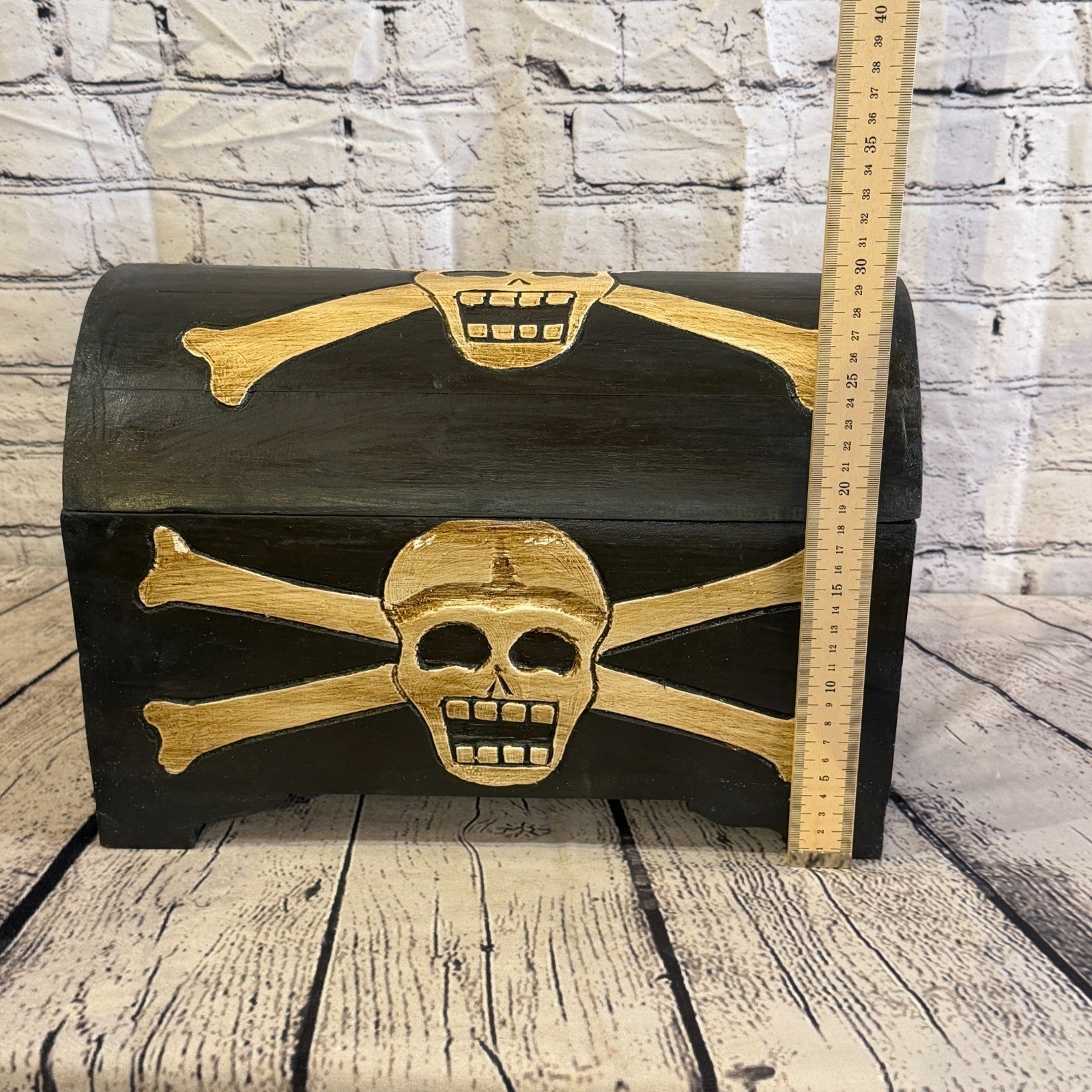 40cm x 30cm x 20cm Wood Gothic Pirate Chest Skull Coffin Jewellery Trinket Box6