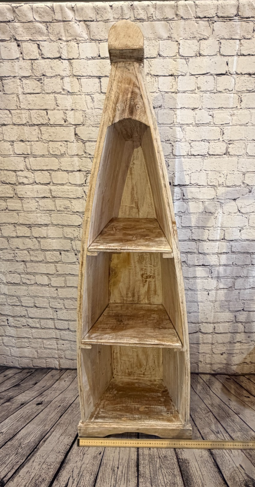 150cm x 45cm x 25cm White Boat Shelf Wooden Cabinet Living Storage Furniture4