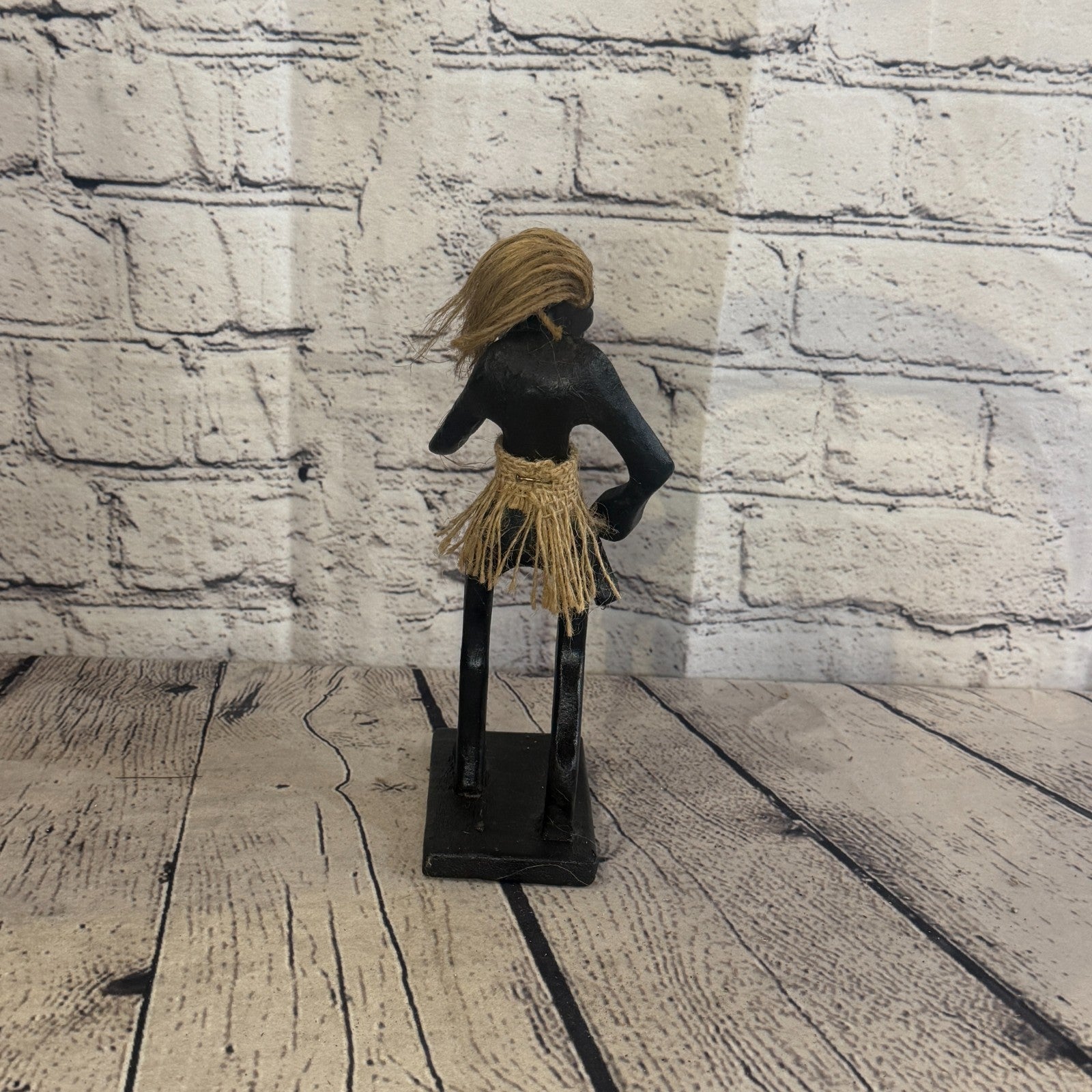 20cm Tennis Playing African Tribal Warrior Man Figure Statue Wood Hand Carved4