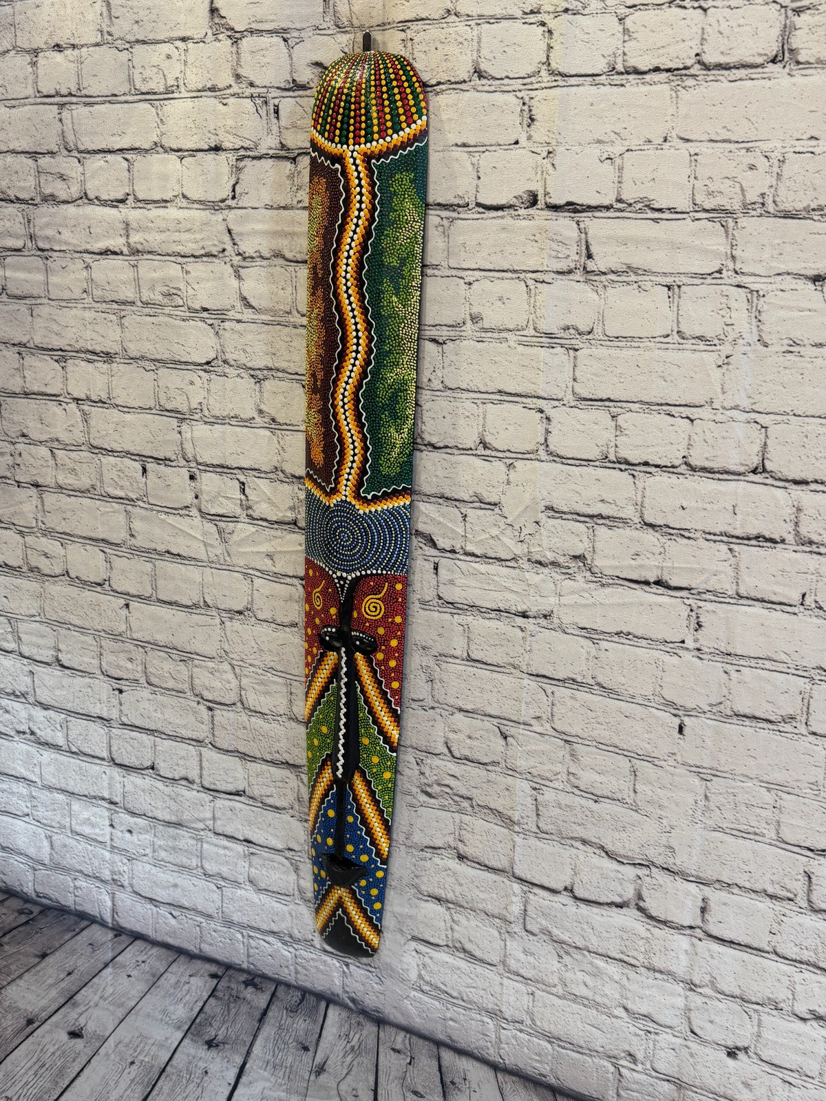 100cm Mask Carved Wooden Dot Painted Ethnic Tribal Tiki Wall Art No 1 New1