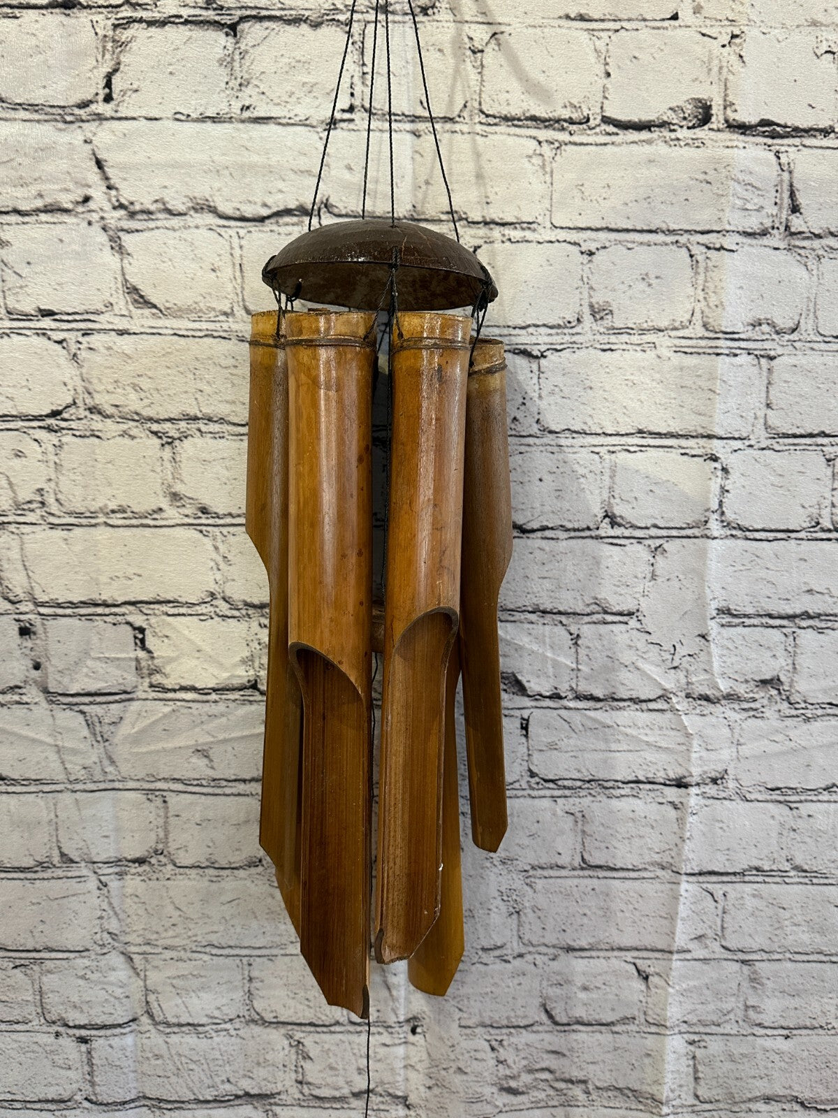 Coconut Bamboo Windchime Plain 40cm Garden Gift Summer Handmade Chimes6