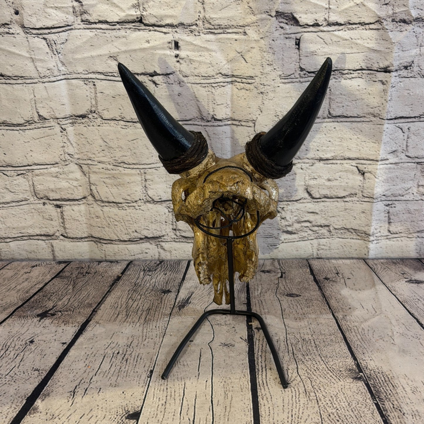 30cm Carved Buffalo Ram Wild Replica Skulls Wall Hanging Carved Stand Design 110