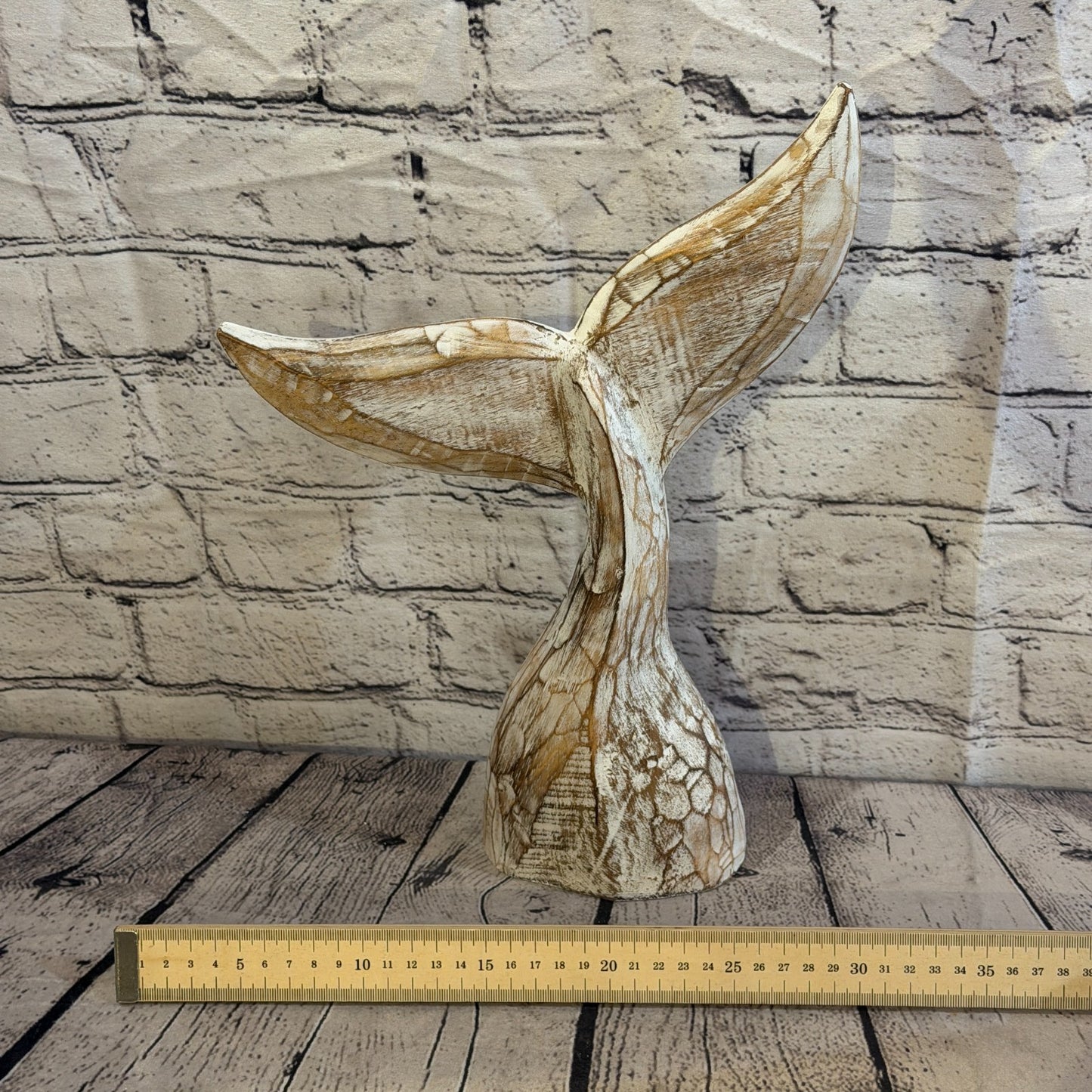 35cm x 35cm Whale Tail Brown Fish Wood Coastal Ocean Bathroom Decoration6