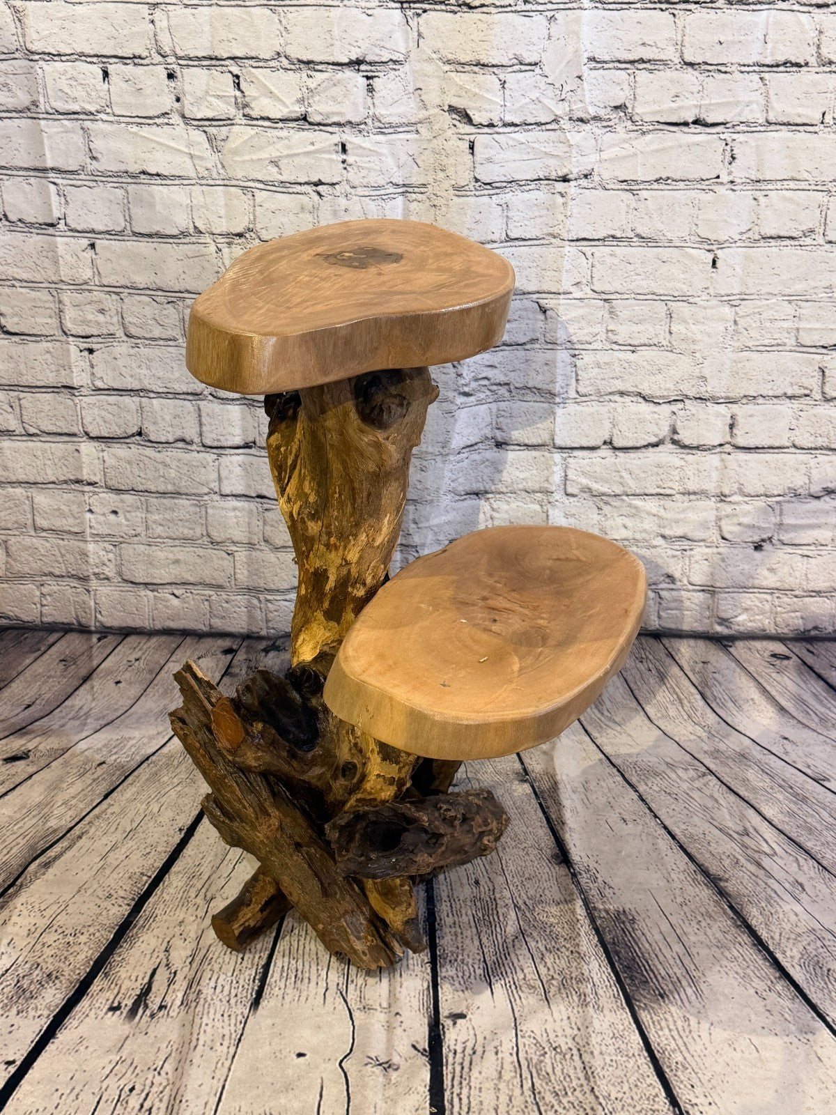 60cm x 40cm Double Wooden Coffee Root Sculpture Garden Teak Root Ornament Carved2