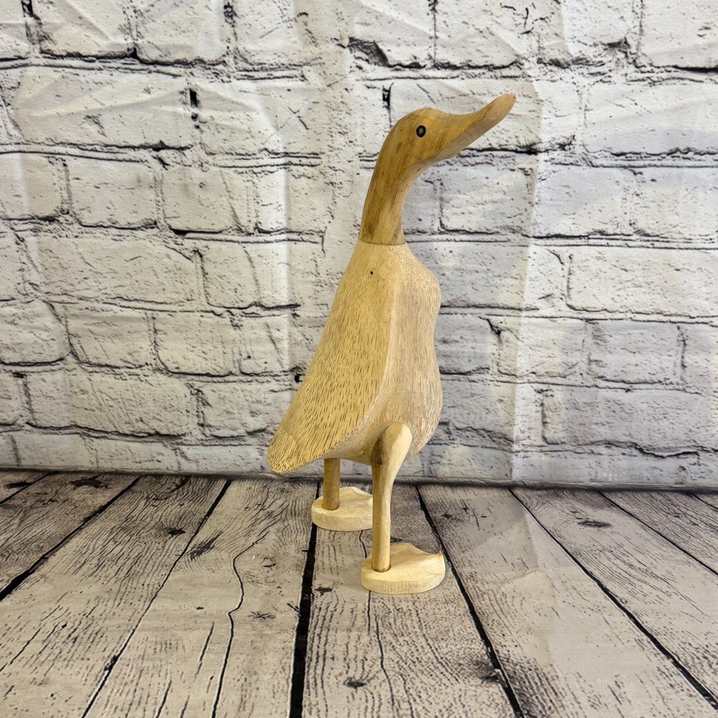 Looking Right 30cm Tall Wooden Smooth Duckling Baby Duck Bamboo Root Fairtrade3