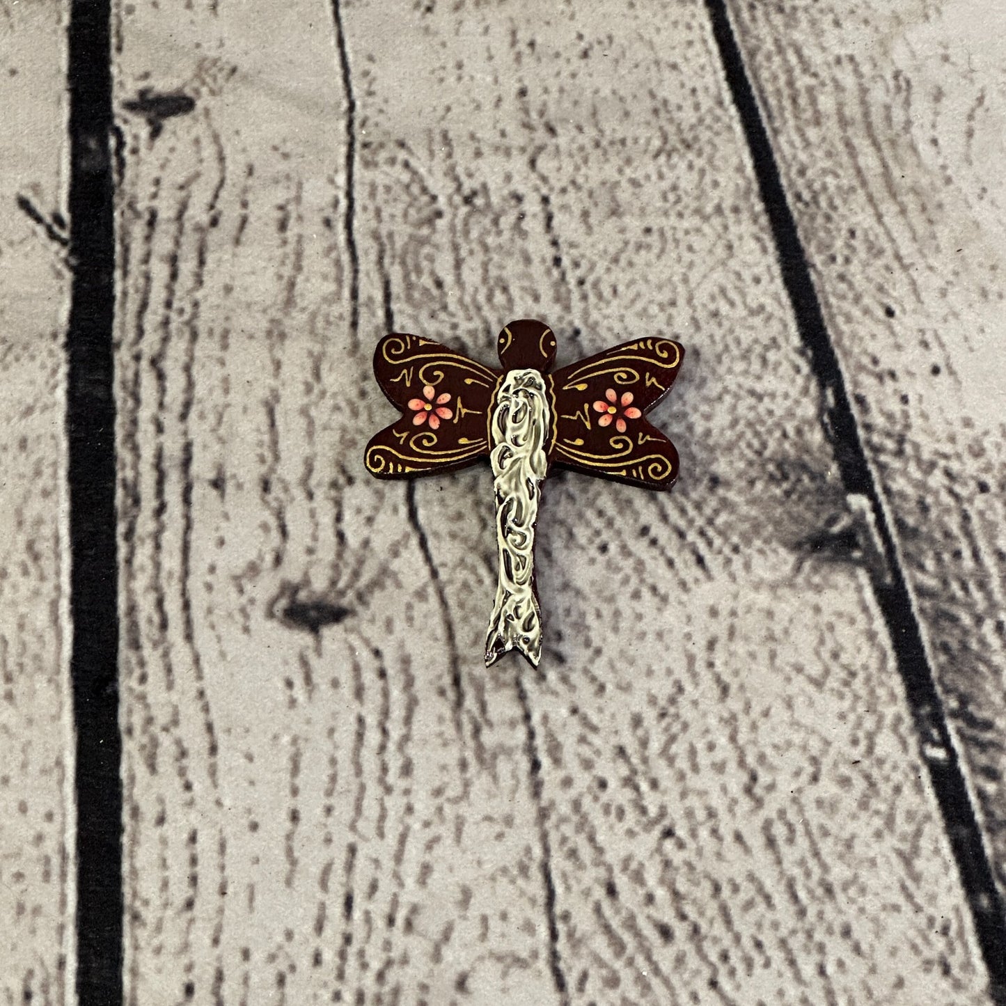 Dragonfly Wooden Animal Fridge Magnet Cartoon Magnetic Note Holder Novelty0