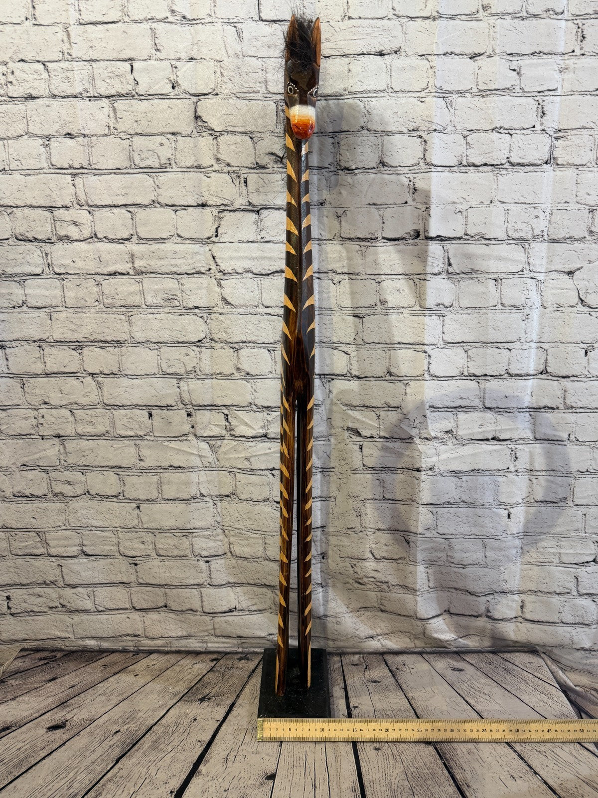 100cm Painted Wooden Horse Standing Single Carved Solid Wood Zebra Handmade7