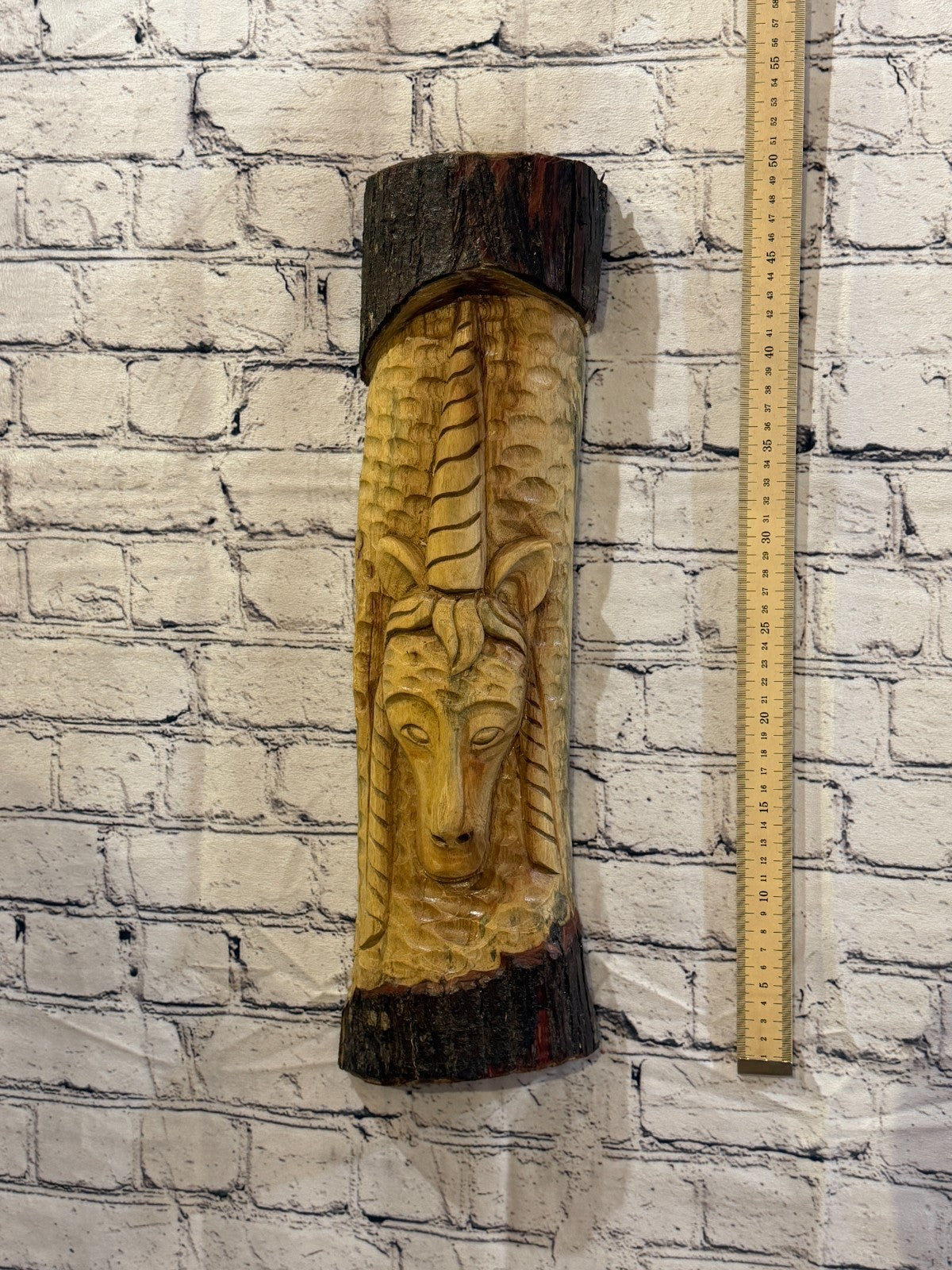 Mythical Unicorn 50cm Hand Carved Wizard Tree Trunk Wood Fairtrade4