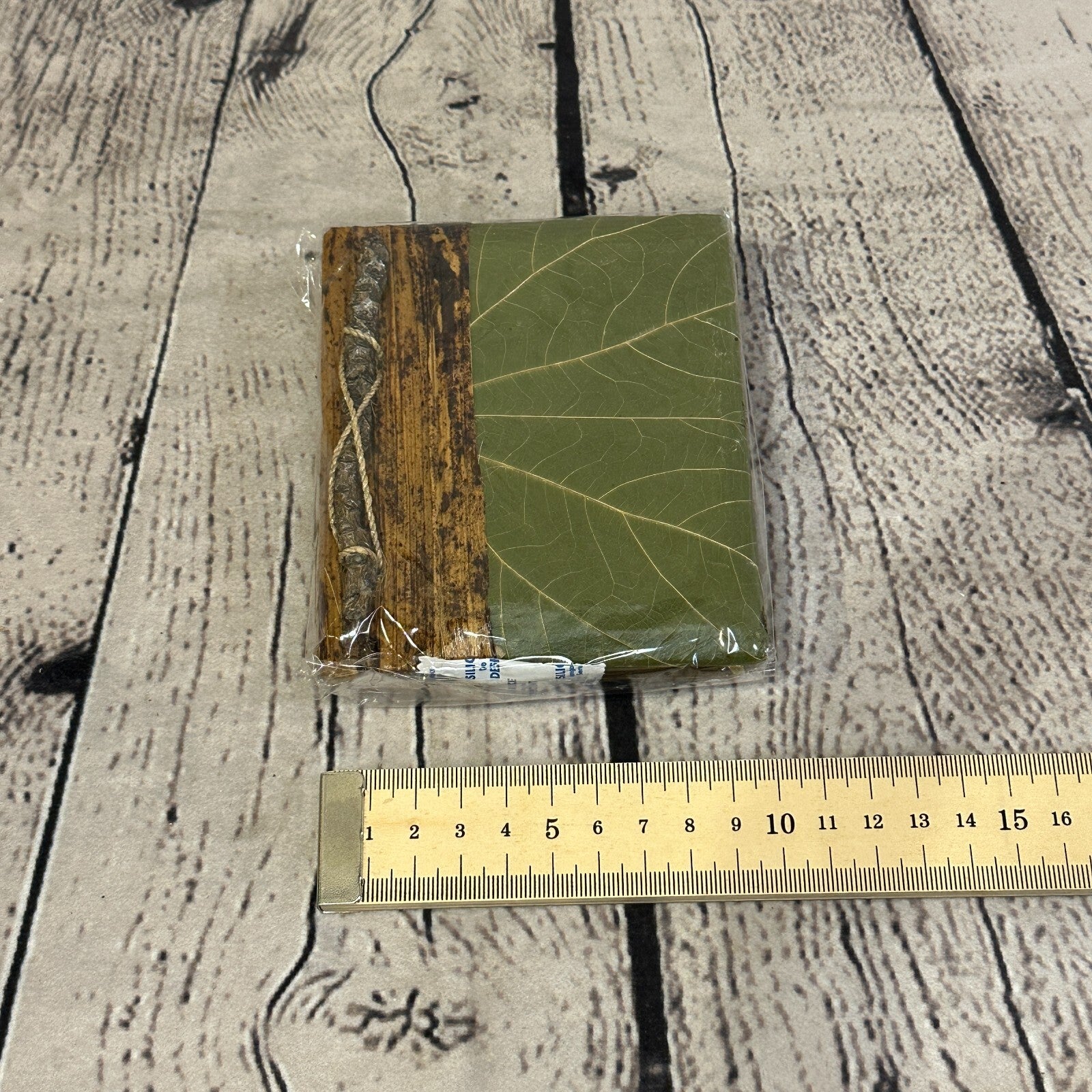 Natural Leaf Note Book 12cm x 10cm With Paper Made From Bamboo Pulp Design 92