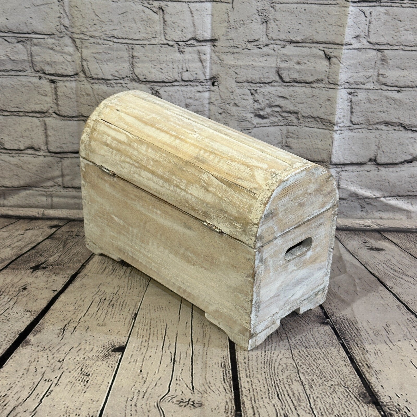 30cm x 20cm x 14cm White Home Wood Box Wooden Chest Storage Craft Handles Lid4