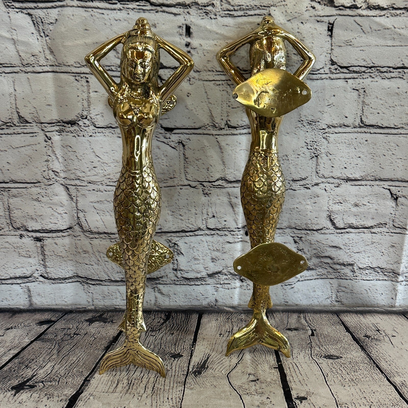 35cm Hindu God Mermaid Bronze Decorative Cabinet Drawer Cupboard Wardrobe Handle2