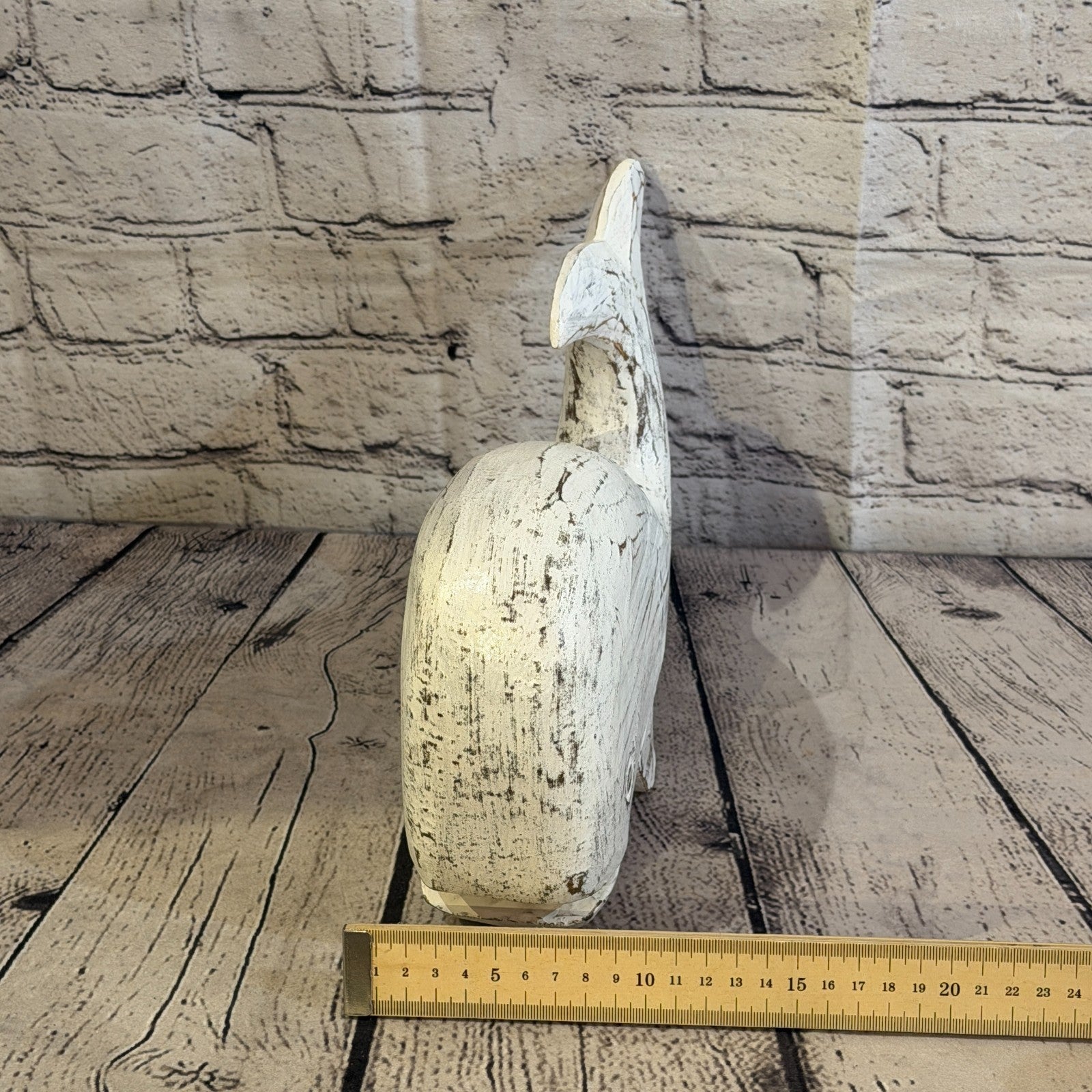 30cm x 15cm Whale White Fish Wood Coastal Ocean Bathroom Decoration7