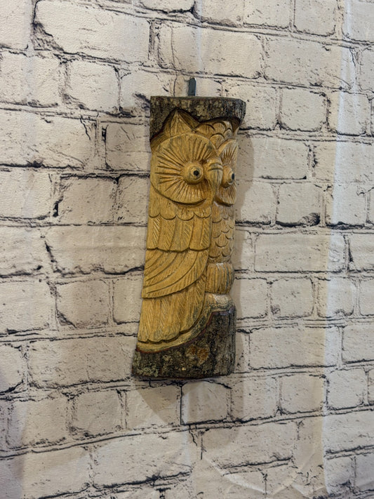 Owl Of The Woods 30cm Hand Carved Wizard Tree Trunk Wood Fairtrade0