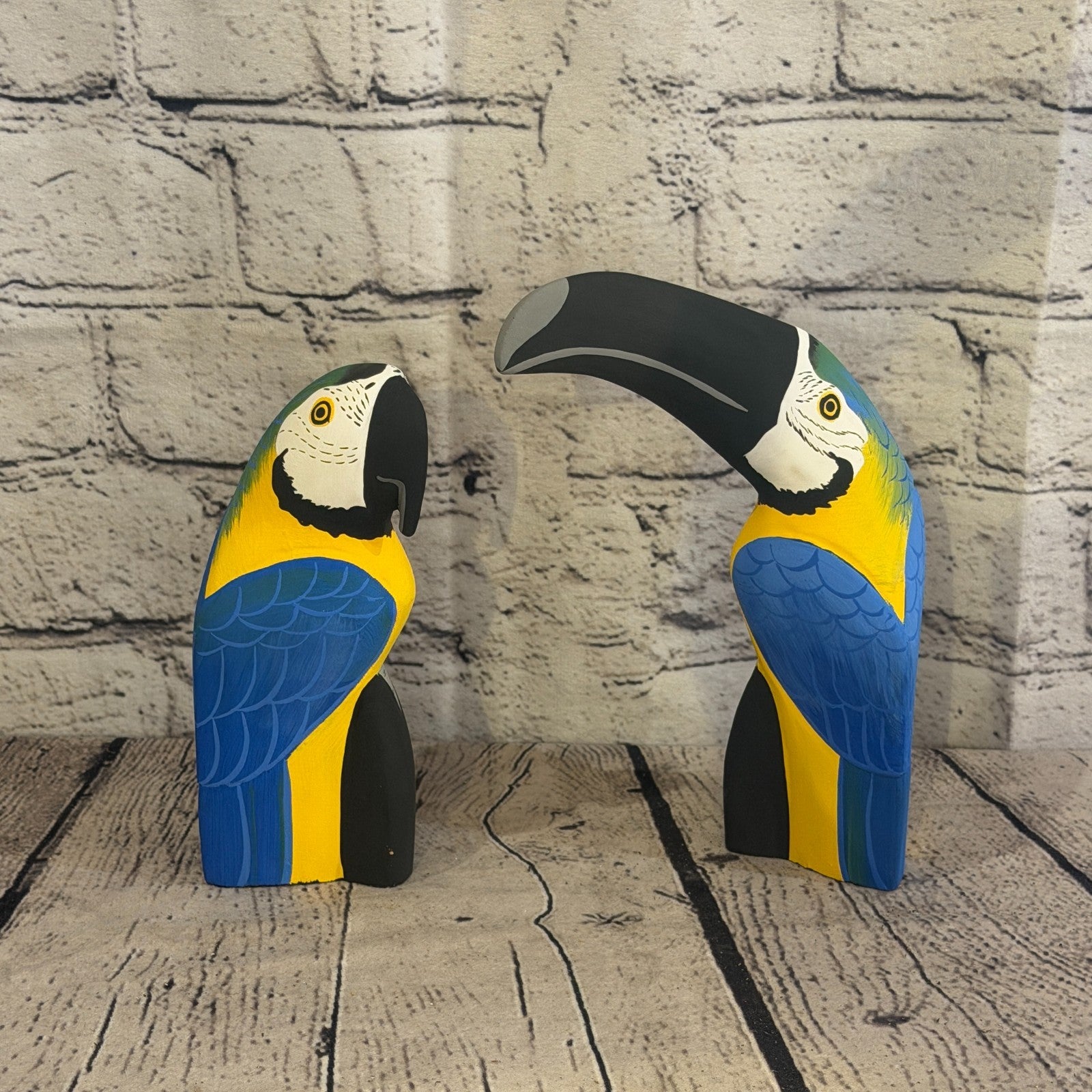 15cm Bright Blue Toucan Bird Ornament Statue Fair Trade Hand Made Carved Wood10
