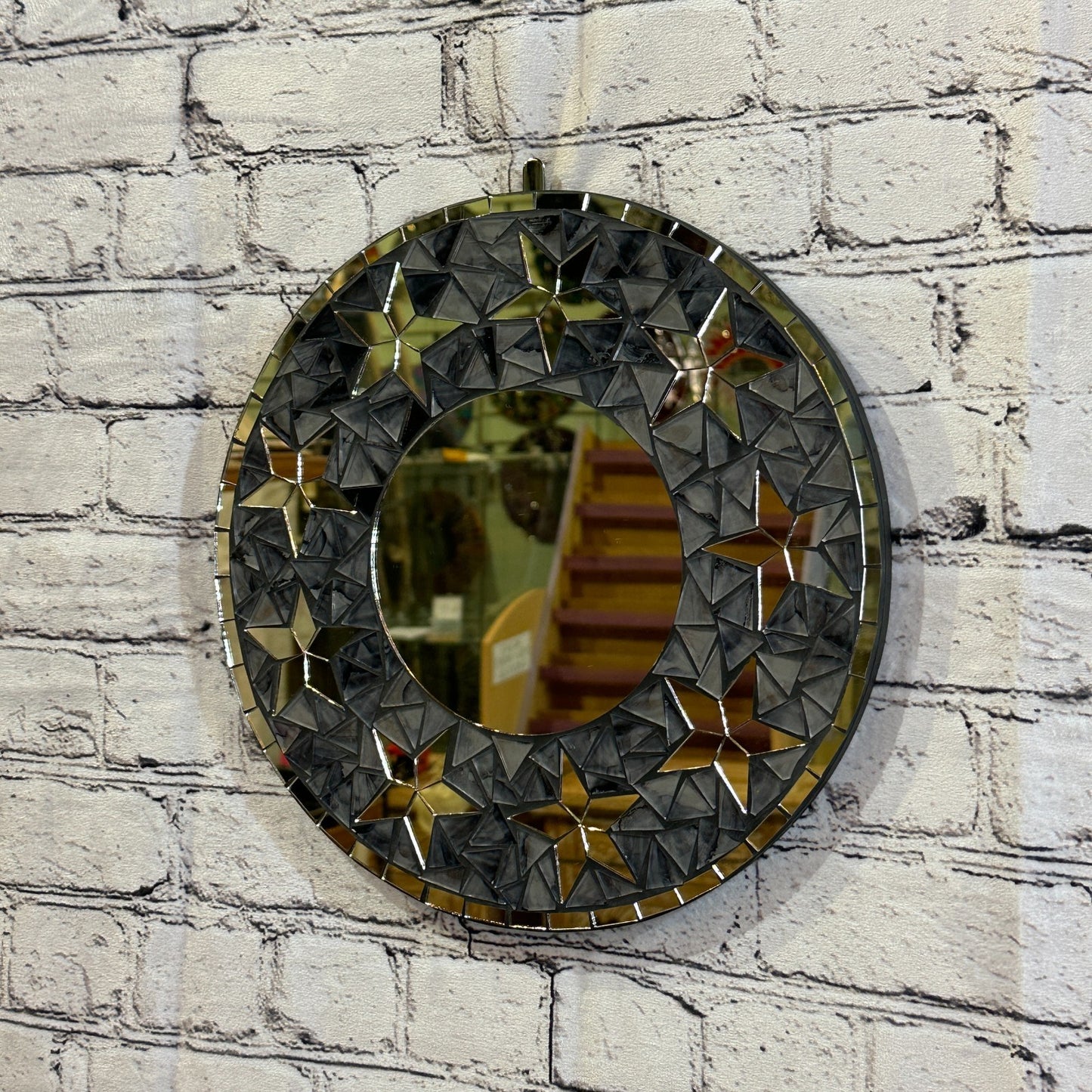 Black Star Mosaic Tile Wall Mirror 30cm x 30cm 12 Inches Handmade New2