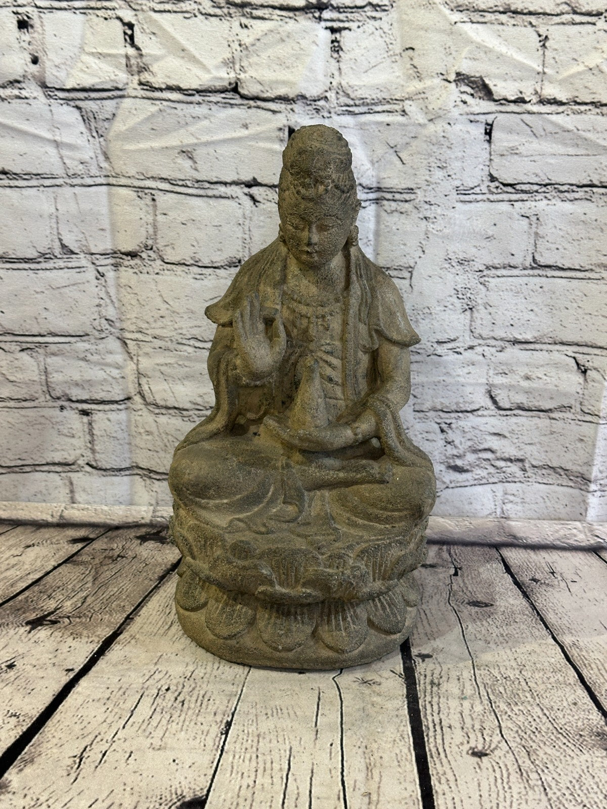 Quan Yin Stone Garden 35cm x 15cm Ornament Outdoor Indoor Statue Hindu0