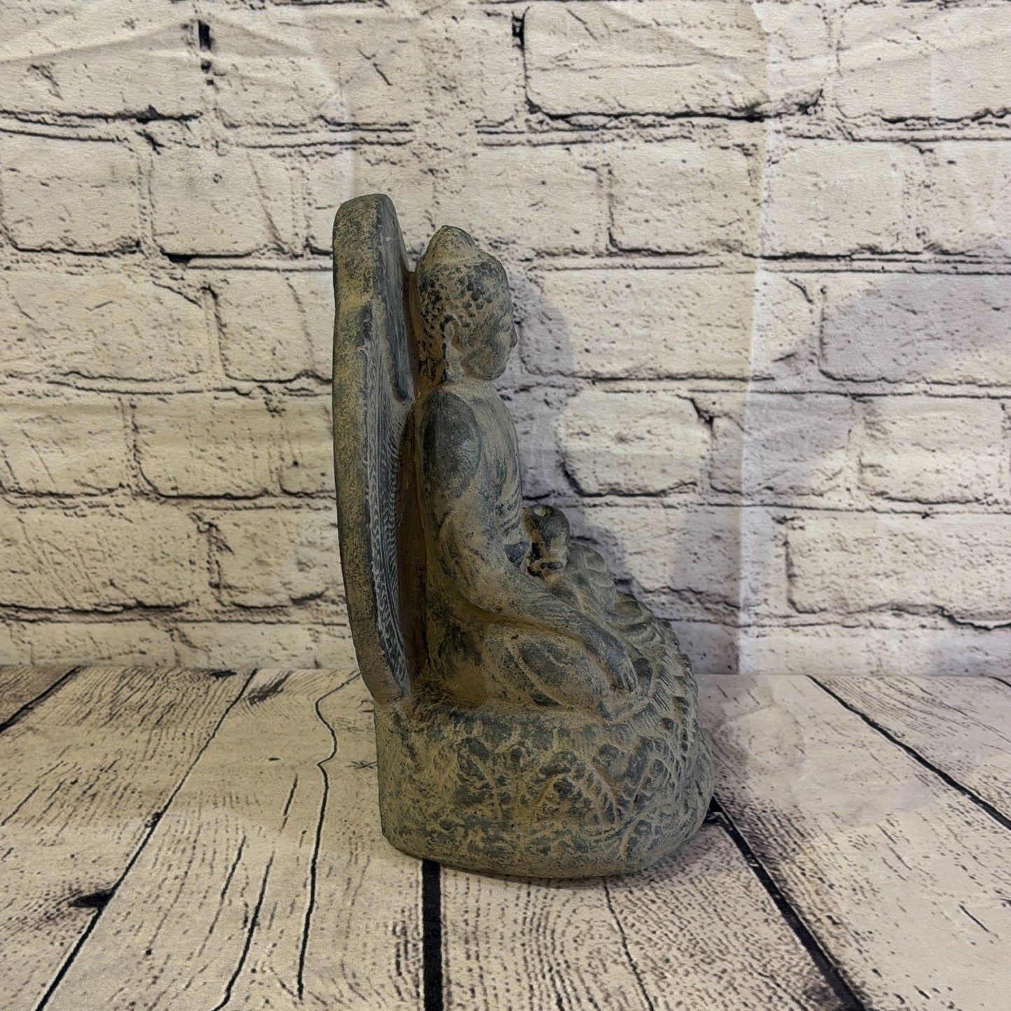 Thai Buddha Sitting Stone Garden 25cm x 20cm Ornament Indoor Statue Hindu3