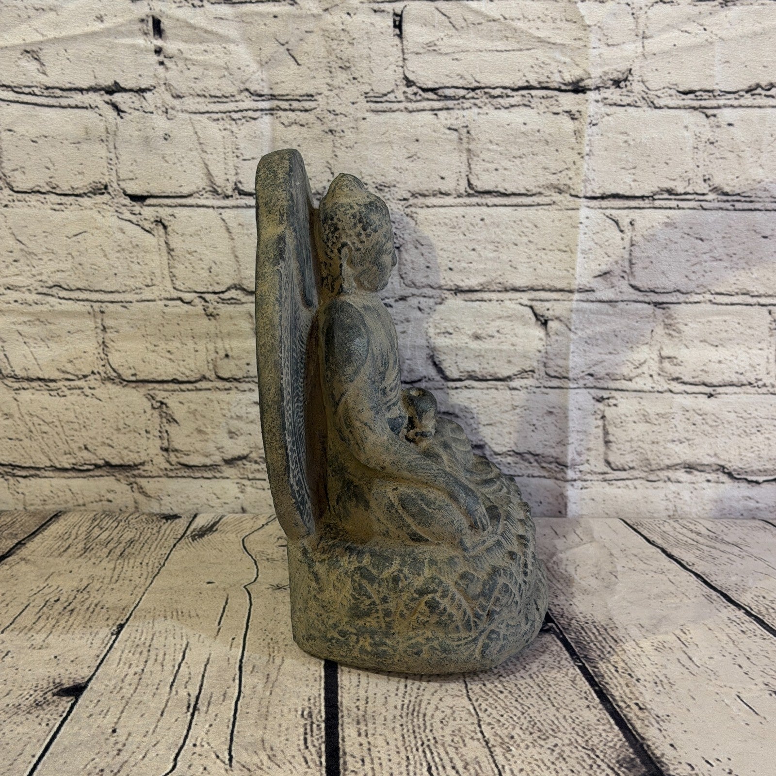 Thai Buddha Sitting Stone Garden 25cm x 20cm Ornament Indoor Statue Hindu3
