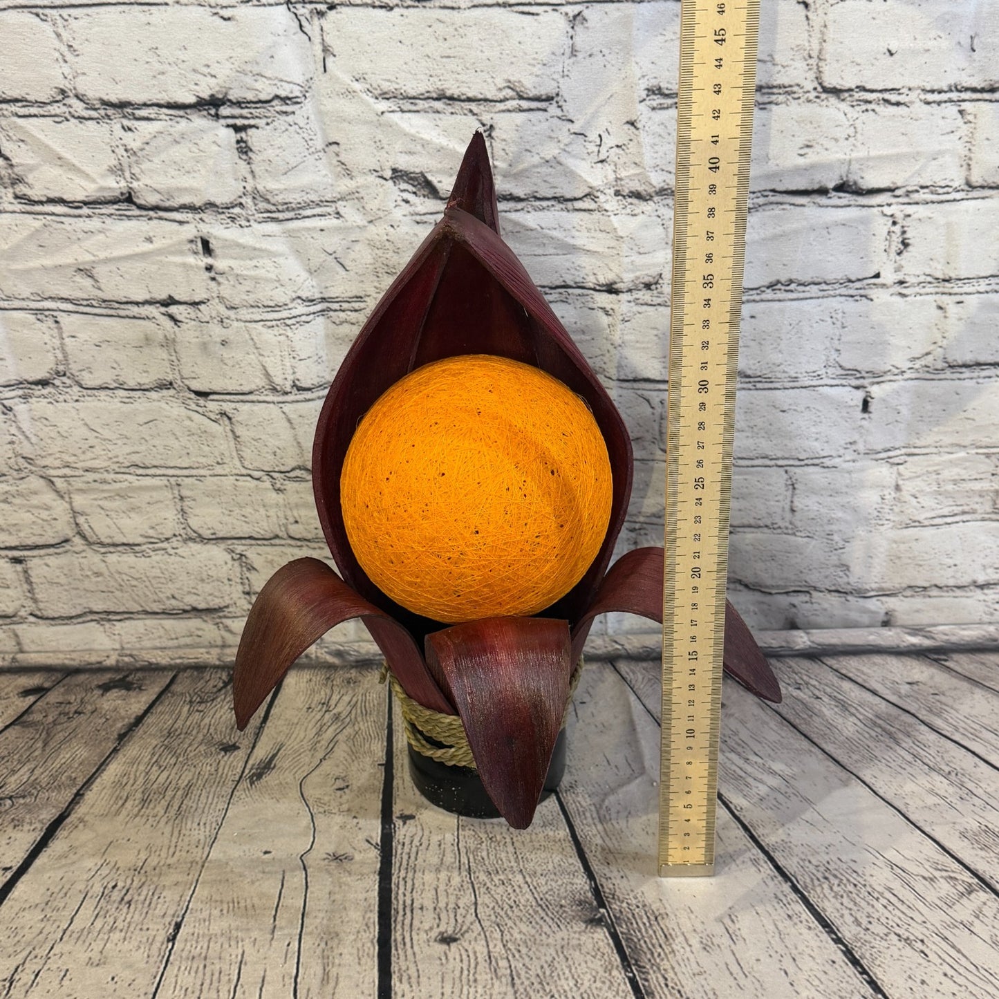 Orange Light Red Natural 40cm Tall Leaf Lamp Twist LED UK Mains Plug Design 55