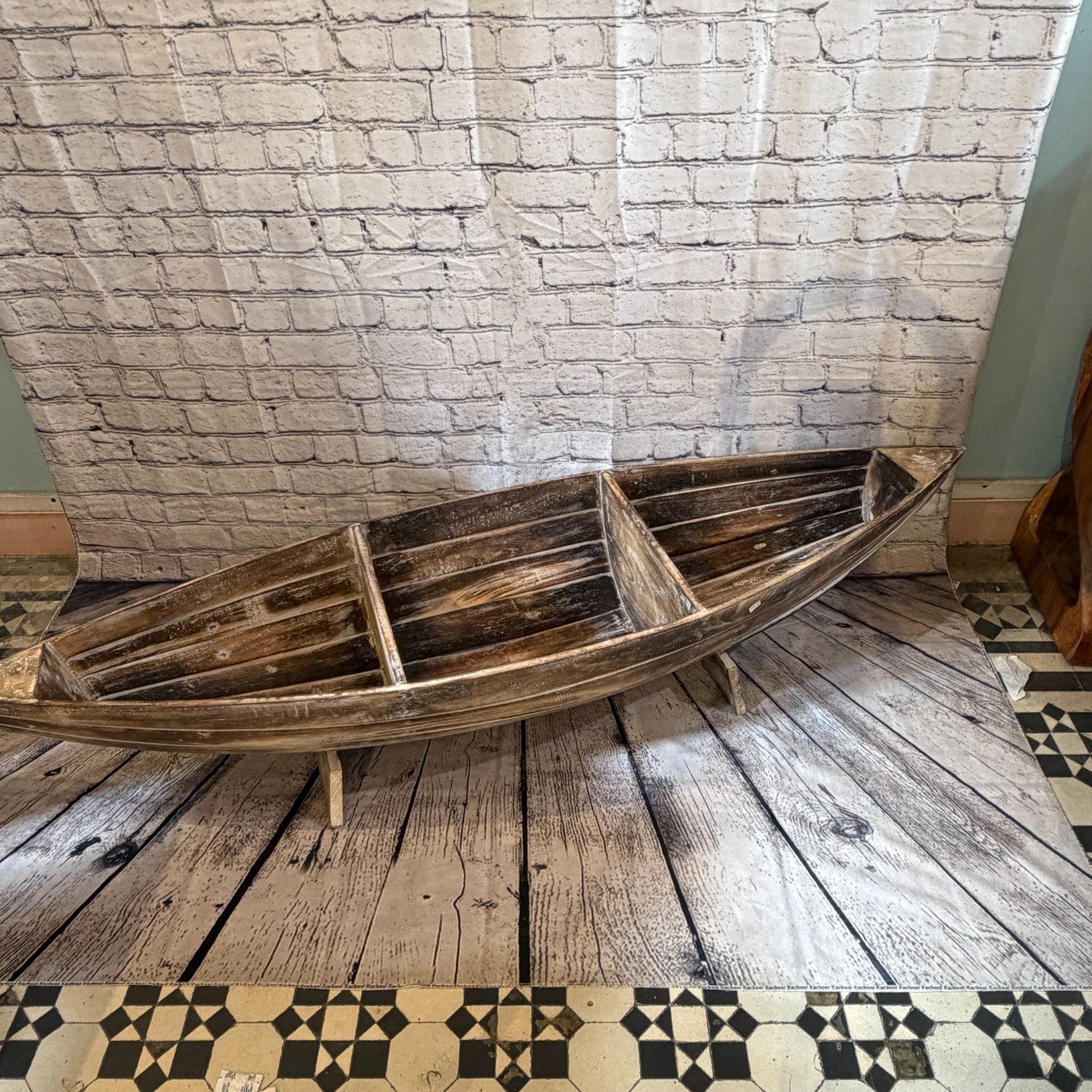 120cm x 30cm x 25cm Boat Shelf Wooden Cabinet Living Hall Storage Furniture2