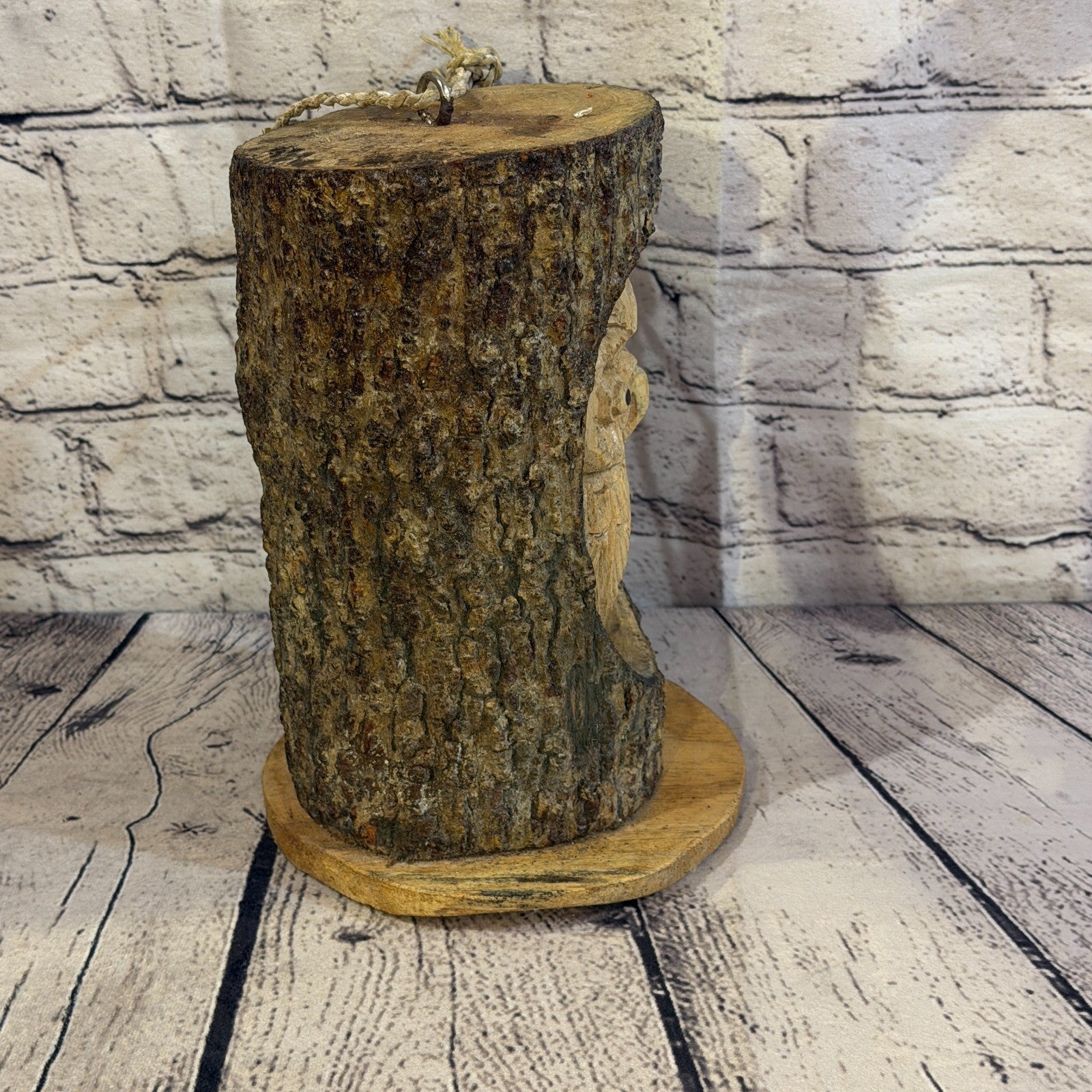 Owl Of The Woods Bird House 20cm Carved Wizard Tree Trunk Wood Fairtrade3