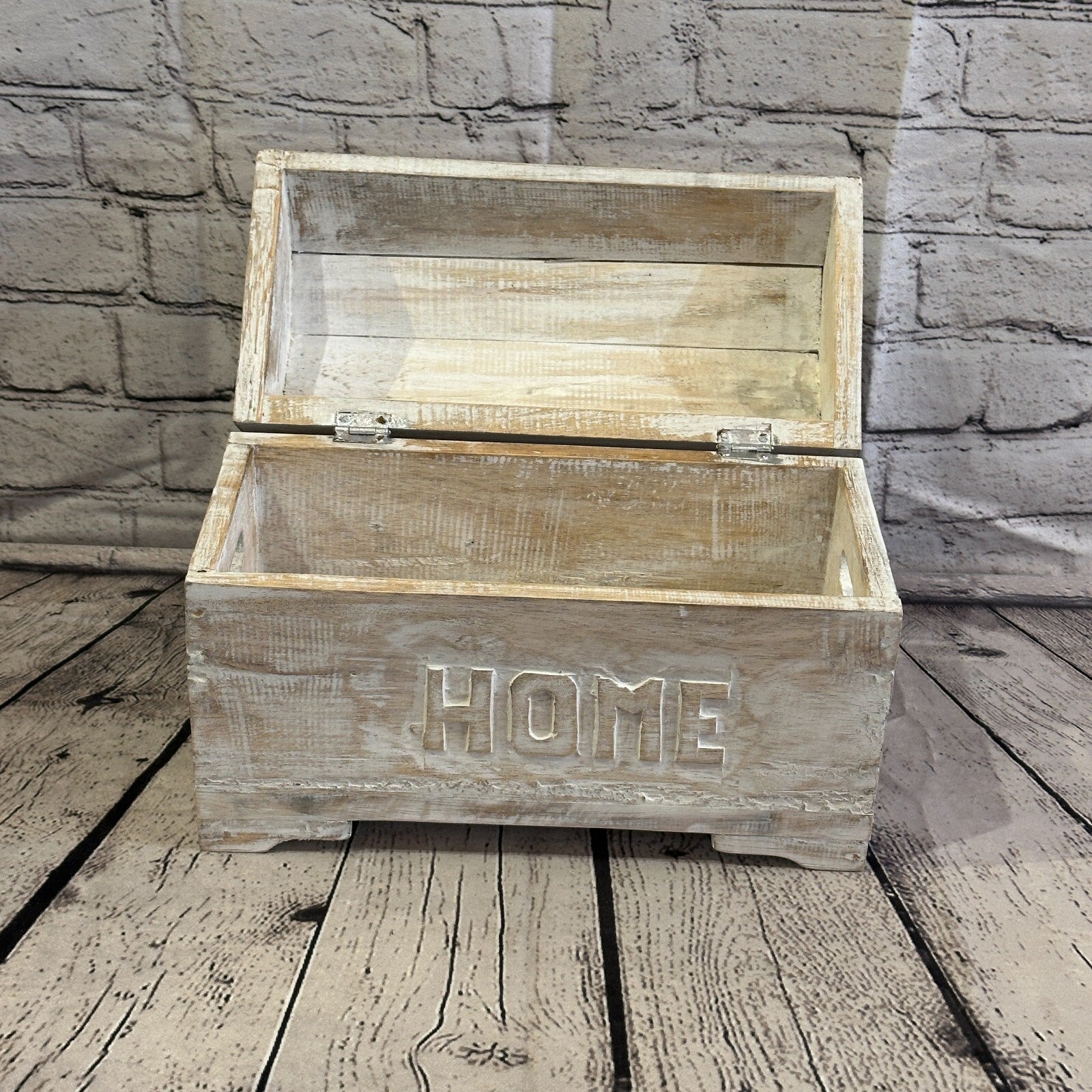 30cm x 20cm x 14cm White Home Wood Box Wooden Chest Storage Craft Handles Lid6
