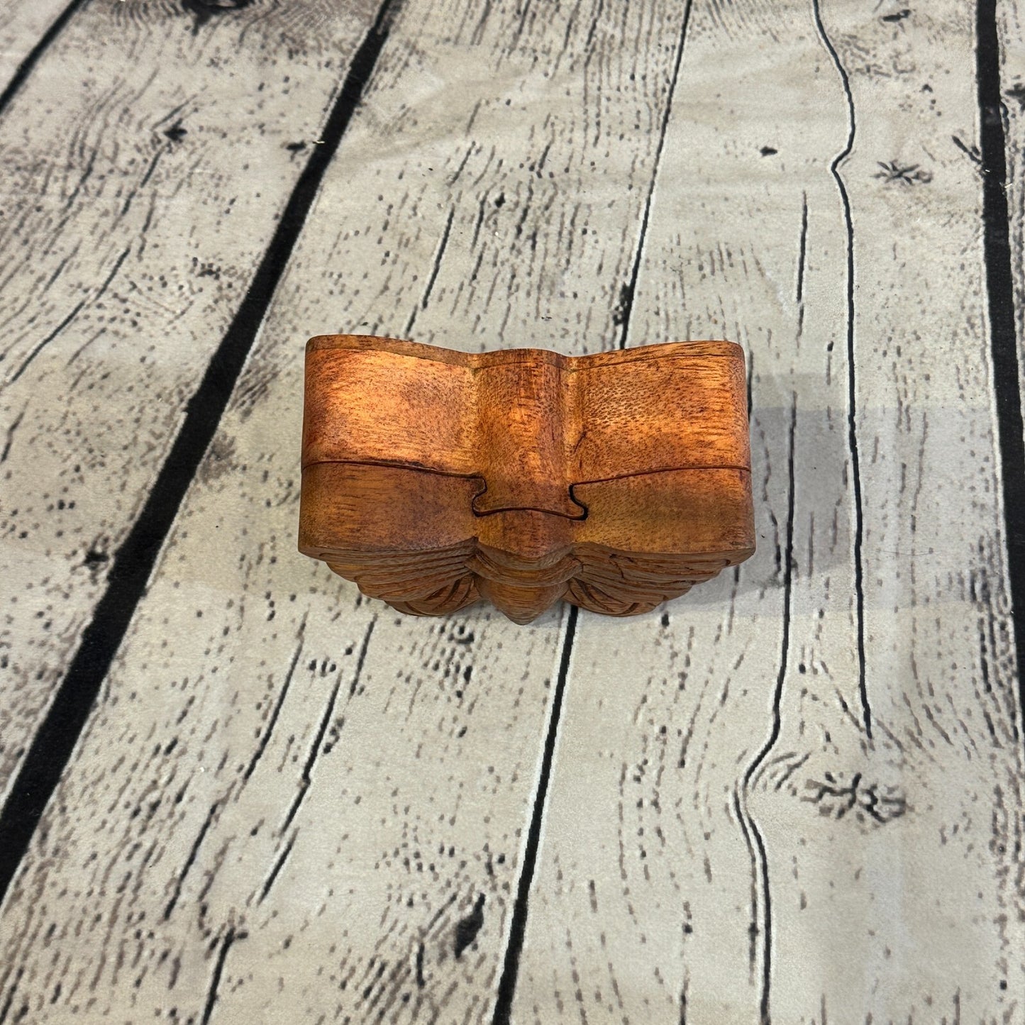Carved Butterfly 4 Bit Wooden Puzzle Box Secret Box Magic Trinket Handmade1