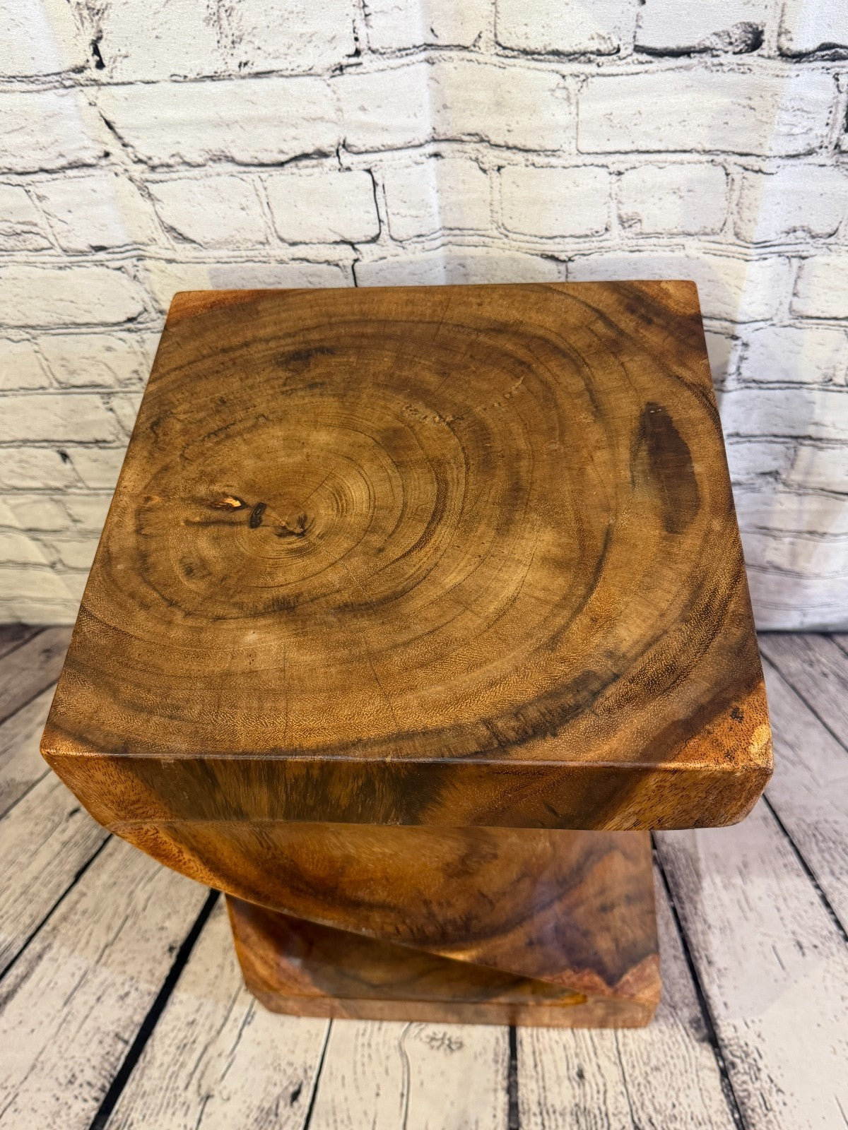 45cm x 30cm x 30cm Wooden Teak Wood Twist Cube Table Sculpture Root Ornament6
