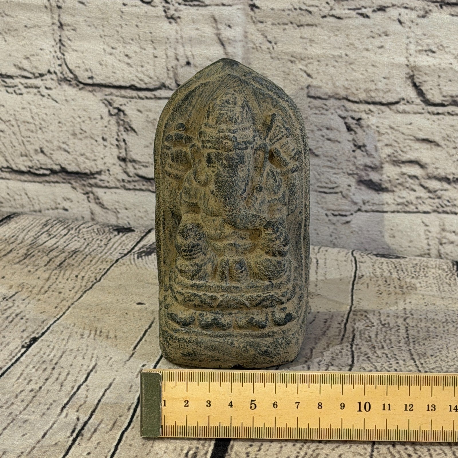 Small Ganahsa Stone Garden 15cm x 7cm Ornament Outdoor Indoor Statue Hindu6