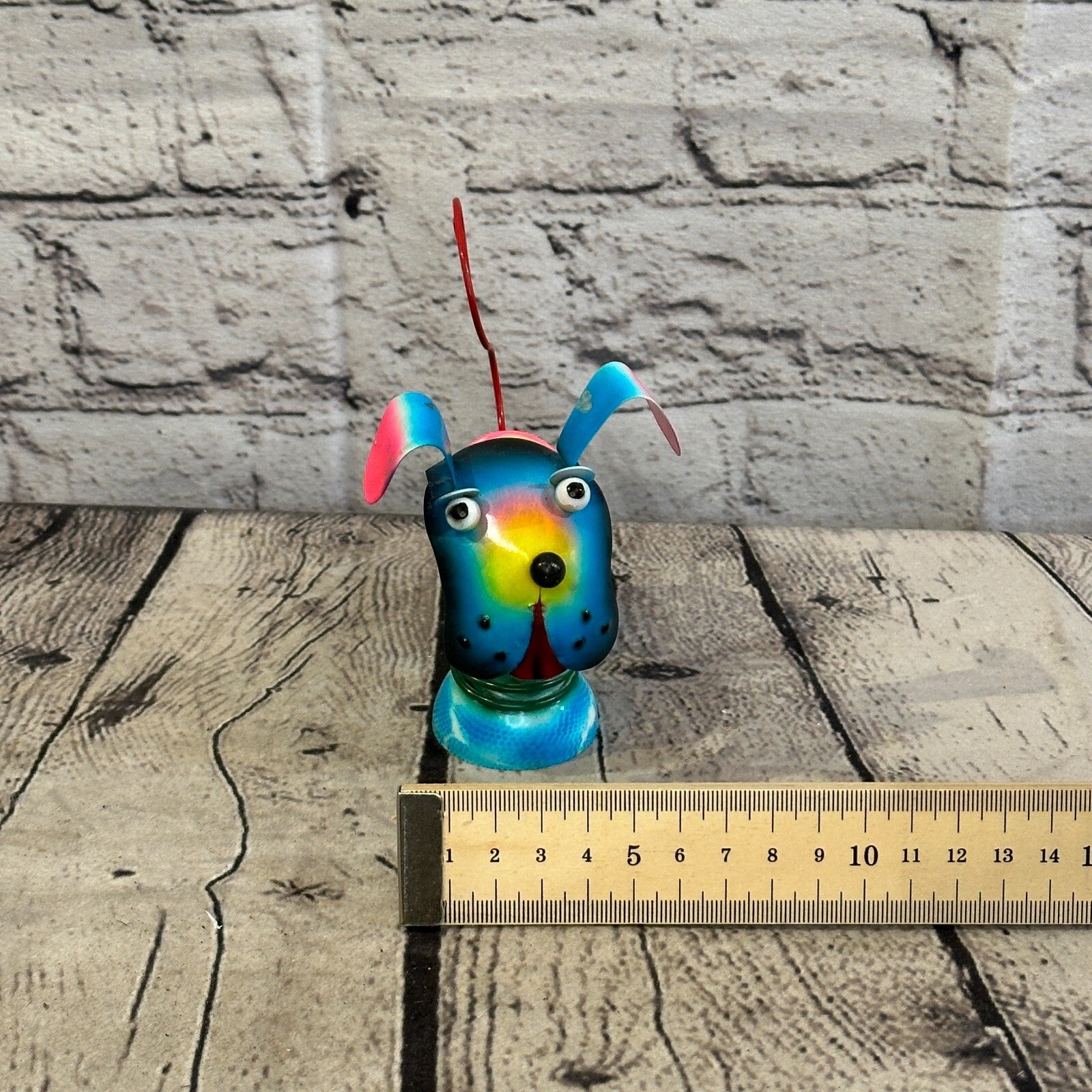 10cm x 10cm Blue Bight Colour Spring Dog Cartoon Ornament Painted Statue8