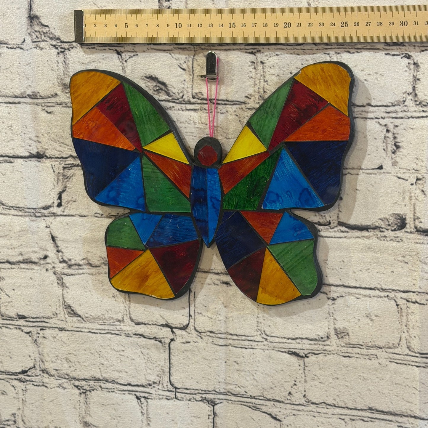 Rainbow Mulitcoloured Butterfly Mosaic Tile Wall Mirror 25cm x 20cm Handmade New3