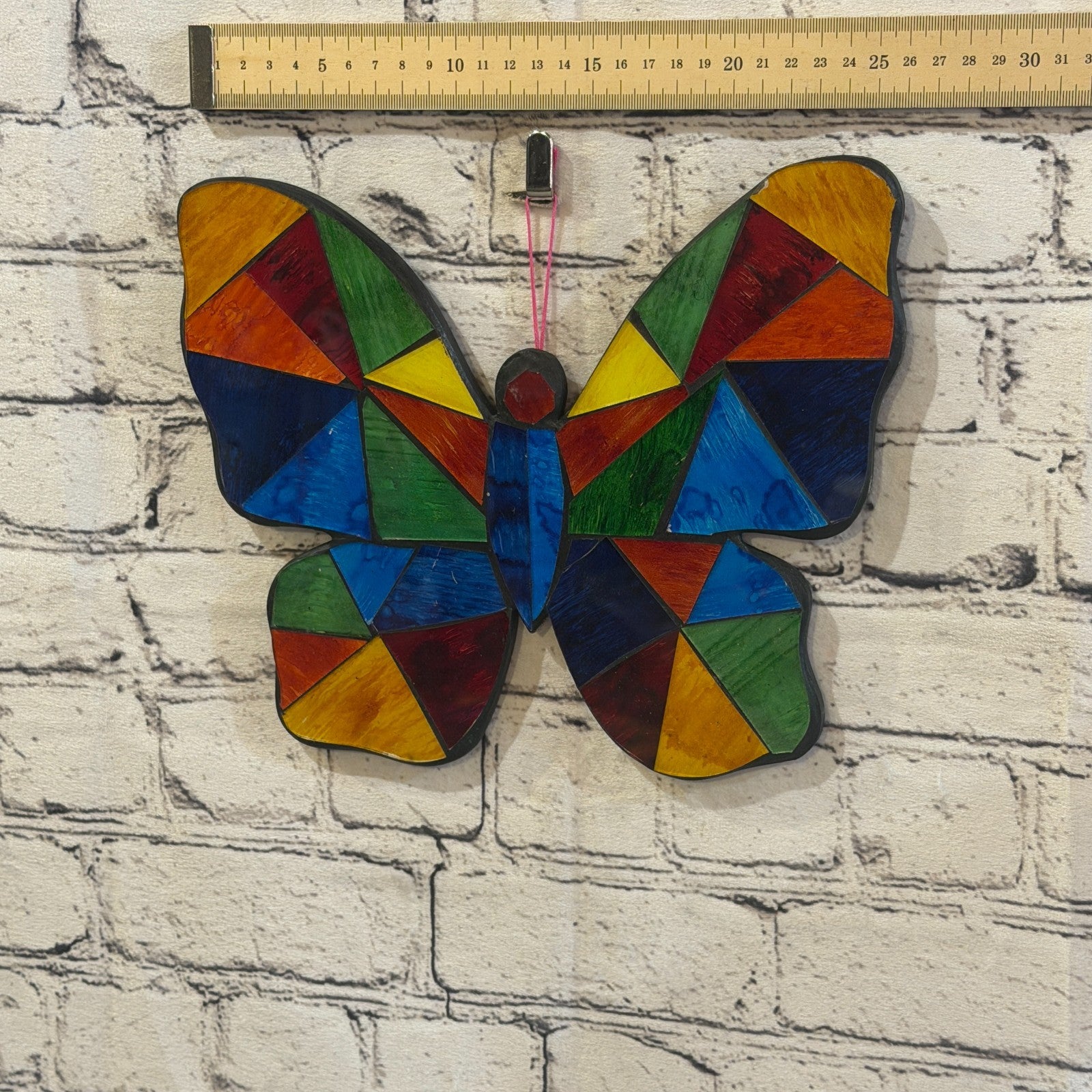 Rainbow Mulitcoloured Butterfly Mosaic Tile Wall Mirror 25cm x 20cm Handmade New3