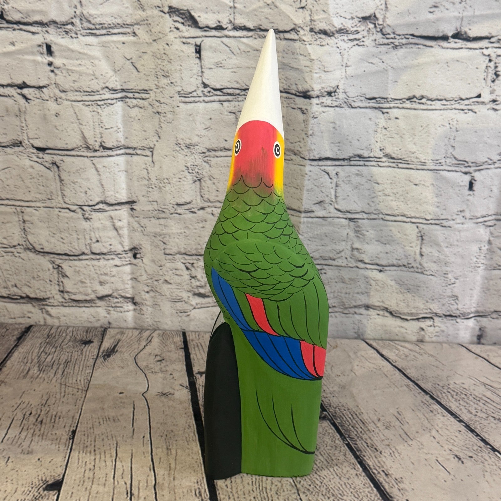 30cm Bright Green Toucan Bird Ornament Statue Fair Trade Hand Made Carved Wood5
