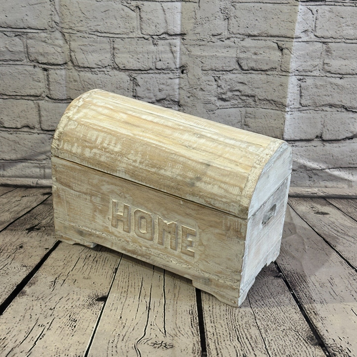 30cm x 20cm x 14cm White Home Wood Box Wooden Chest Storage Craft Handles Lid0