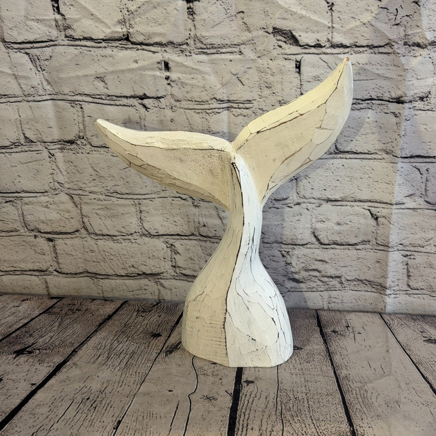 35cm x 35cm Whale Tail White Fish Wood Coastal Ocean Bathroom Decoration0