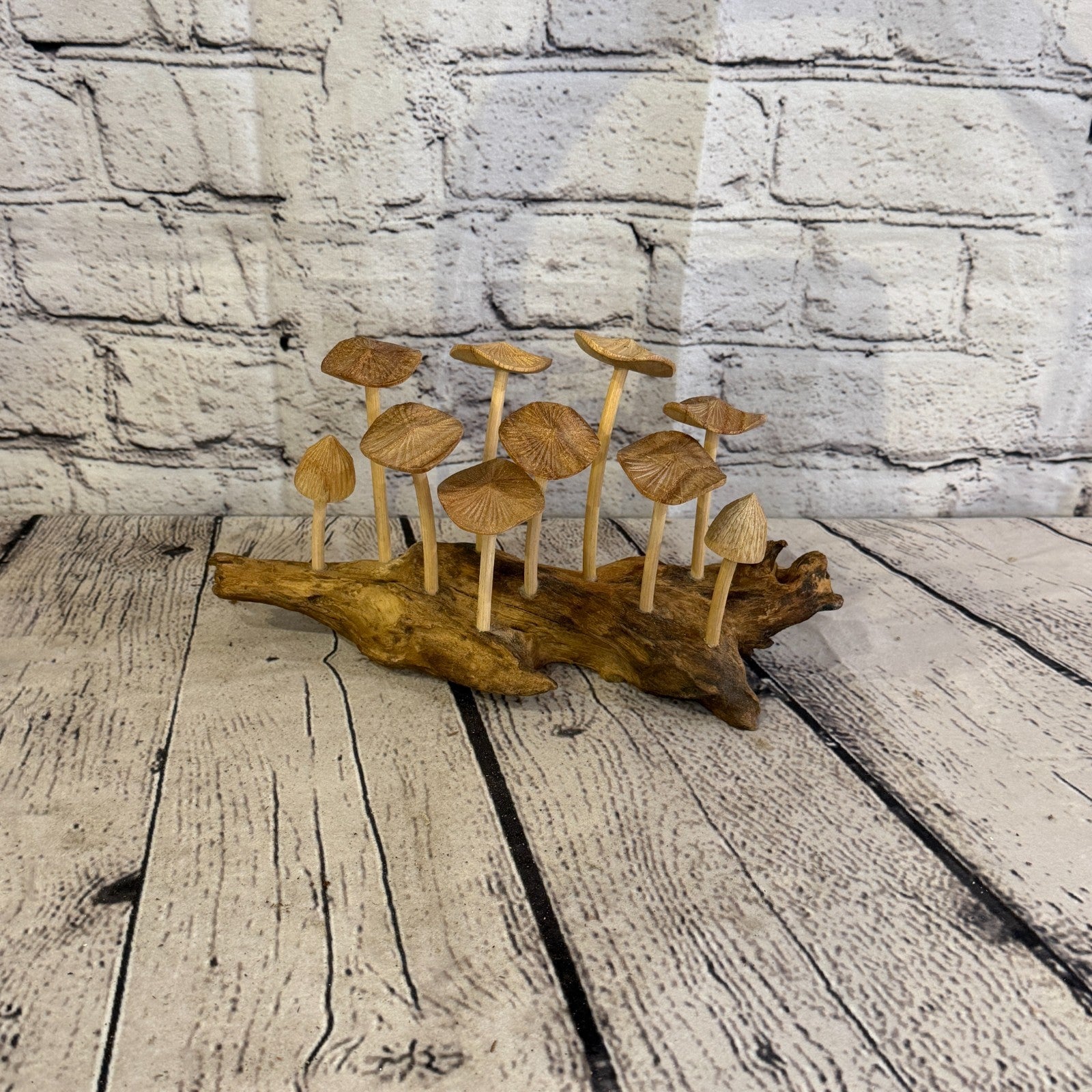20cm Long Plain Mushroom Parasite Ornament Natural Carving Fairtrade Wooden4