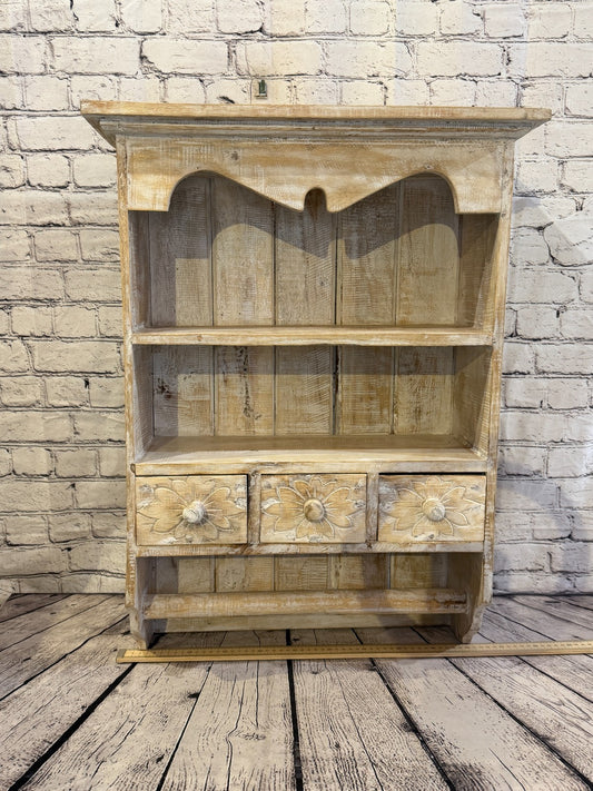 75cm x 55cm x 25cm White 3 Draws Wooden Cabinet Living Hallway Storage Furniture0