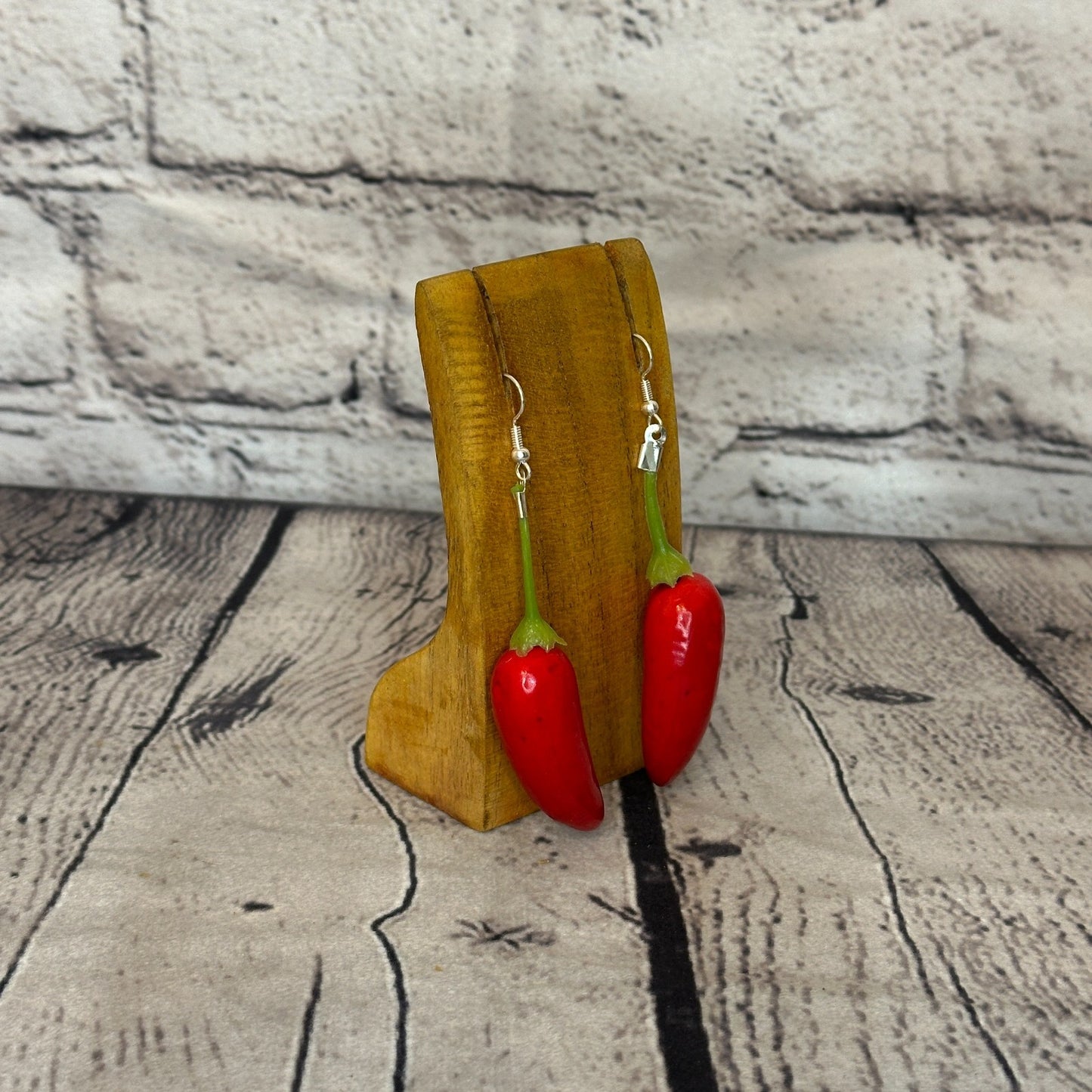 Chili Plastic Novelty Party Dangle Drop Earrings Handmade UK Jewellery2