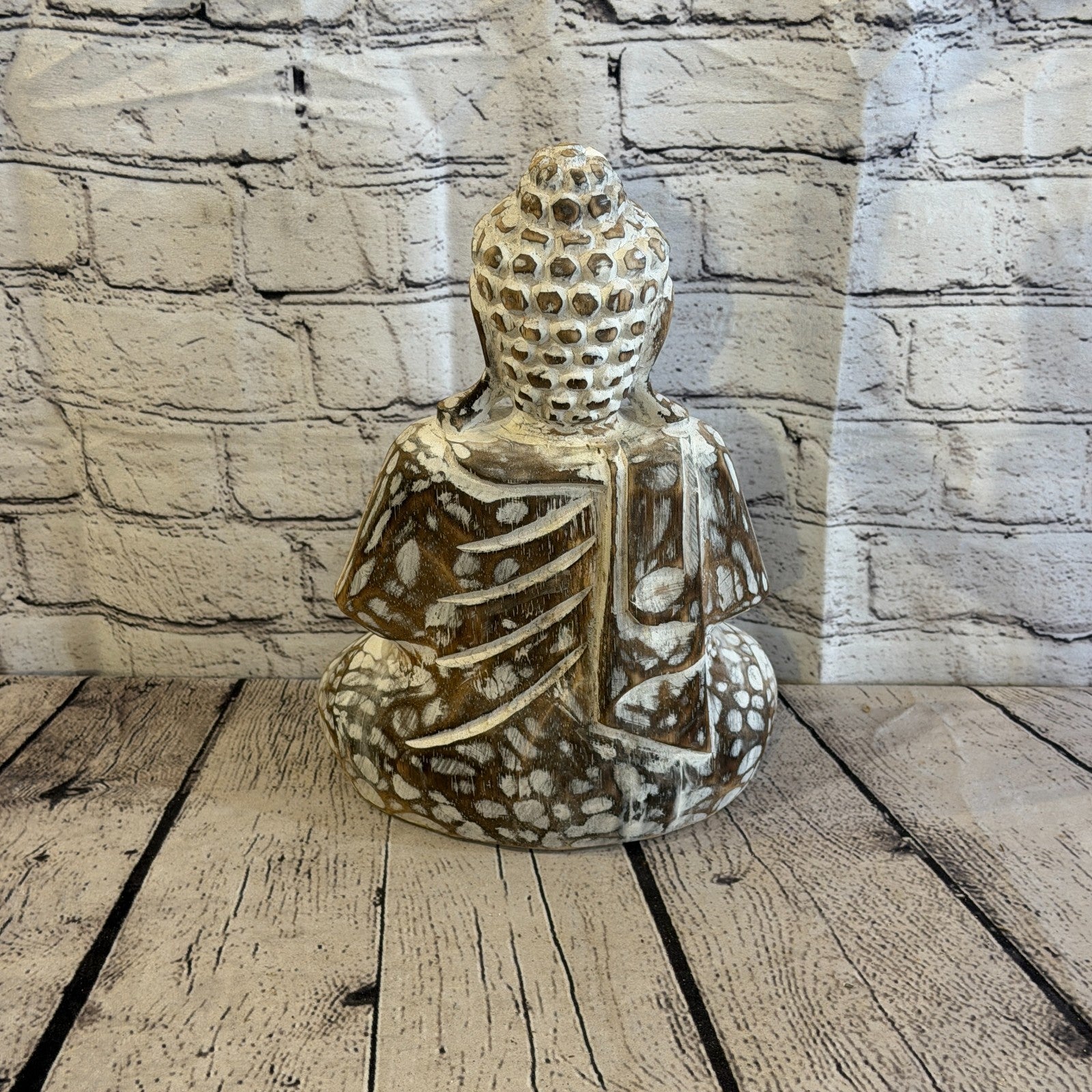 30cm Brown Meditating Buddha Ornament Sculpture Statue Buddhas Hand Carved Wood4