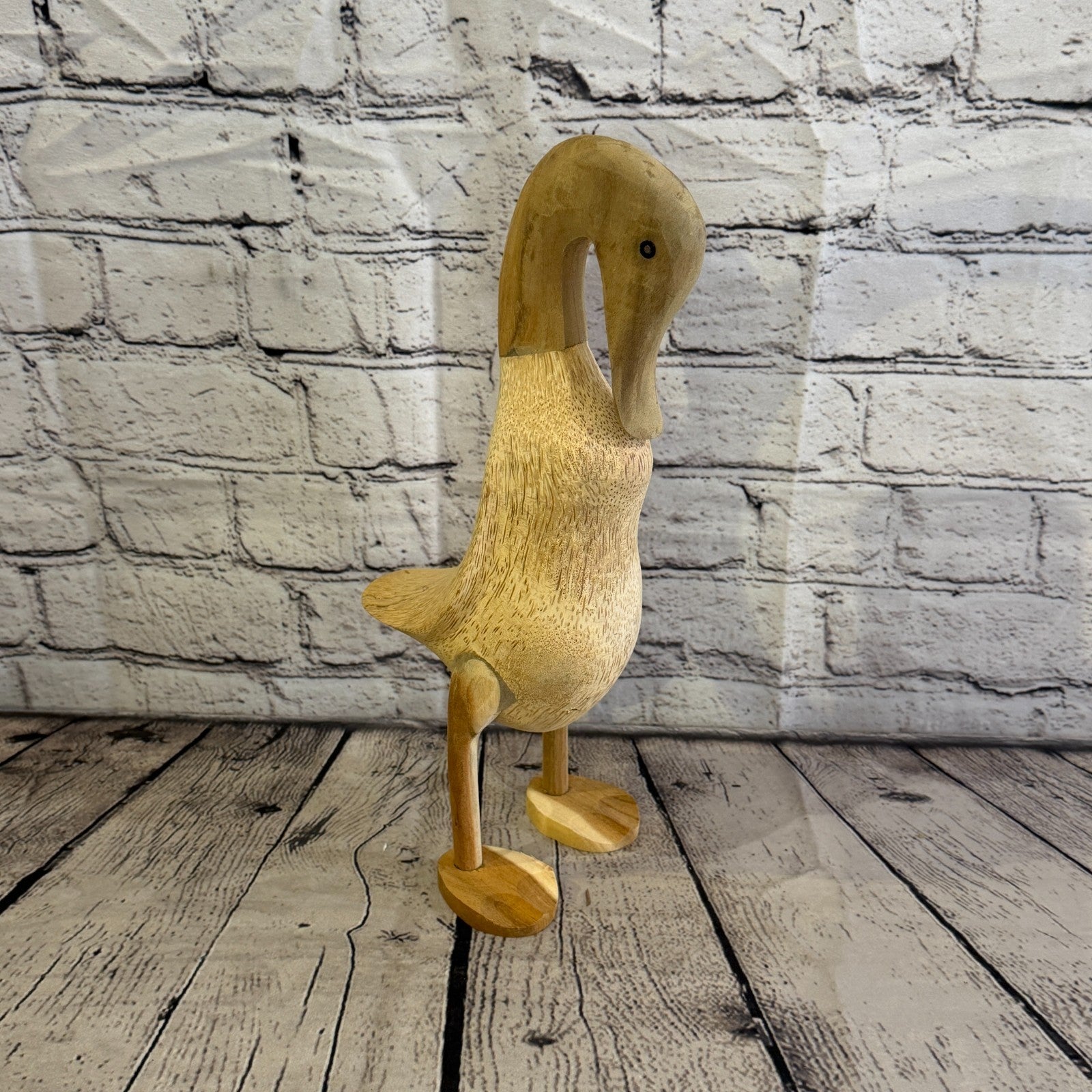 Swan Neck 30cm Tall Wooden Smooth Duckling Baby Duck Bamboo Root Fairtrade2