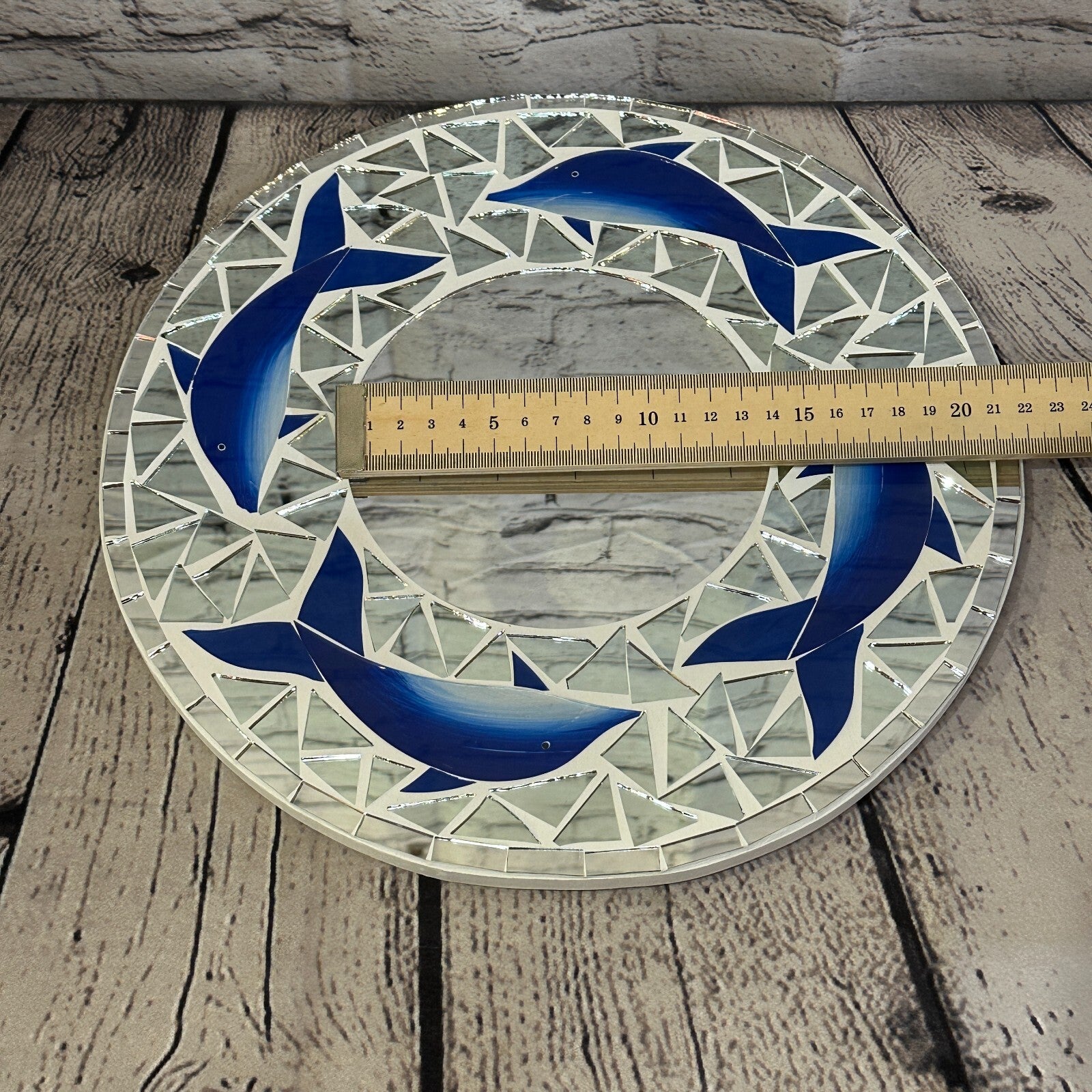 Blue Dolphin Mosaic Tile Wall Mirror 30cm x 30cm 12 Inches Handmade New5