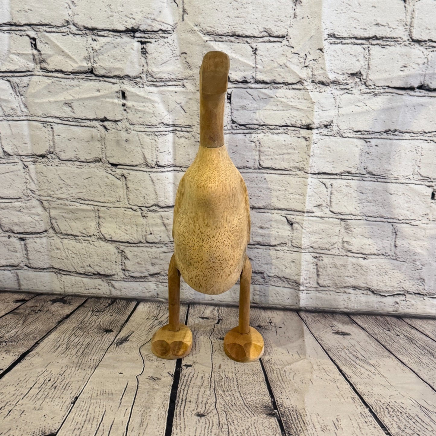 Looking Forward 40cm Tall Wooden Smooth Duckling Baby Duck Bamboo Root Fairtrade1