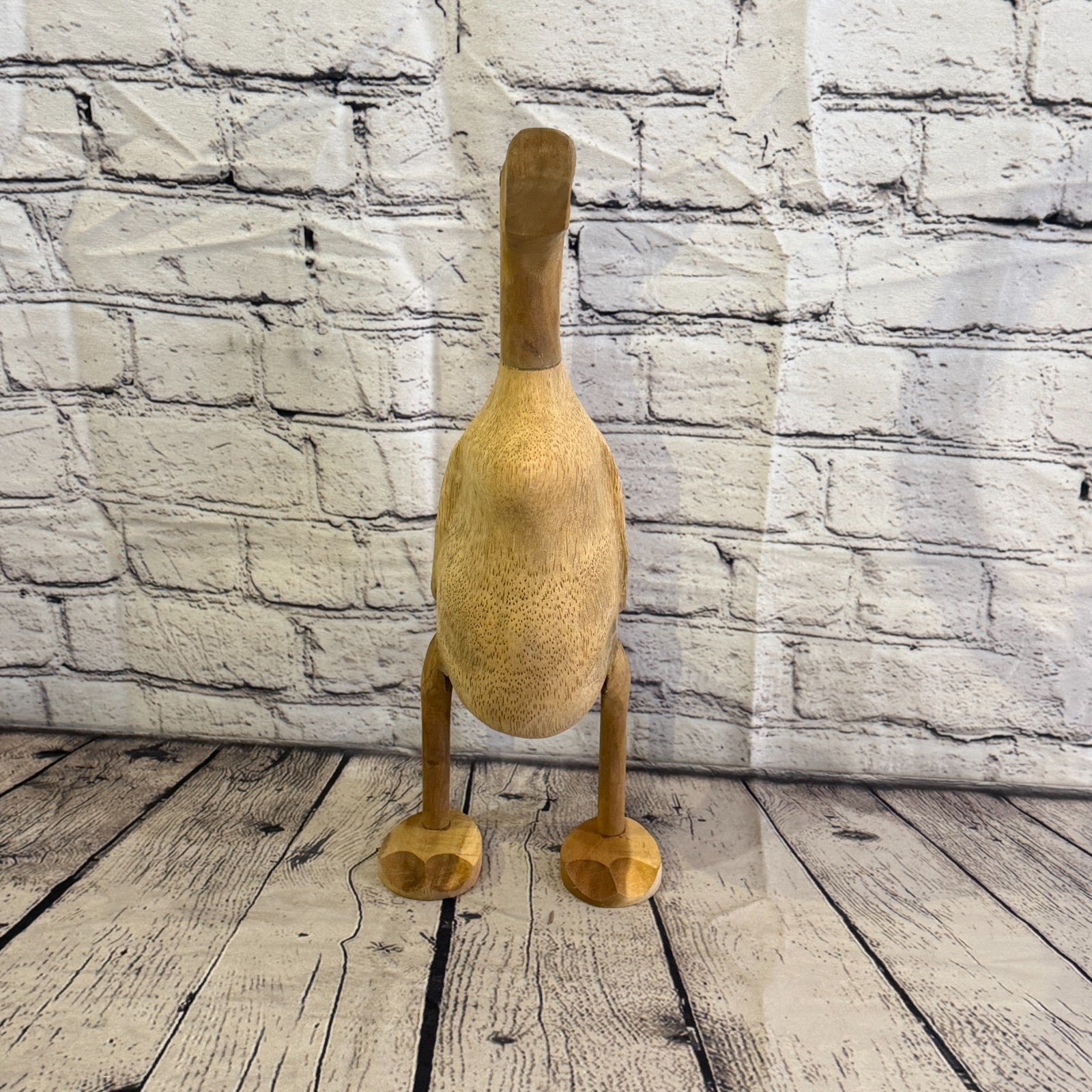 Looking Forward 40cm Tall Wooden Smooth Duckling Baby Duck Bamboo Root Fairtrade1