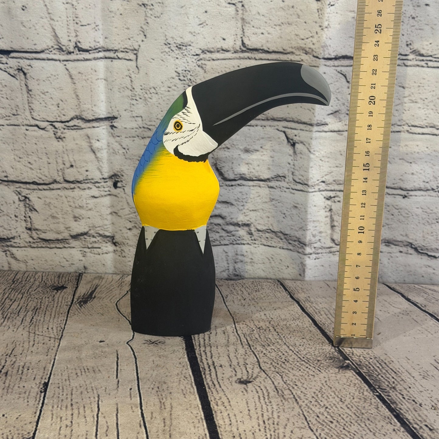 20cm Bright Blue Toucan Bird Ornament Statue Fair Trade Hand Made Carved Wood6