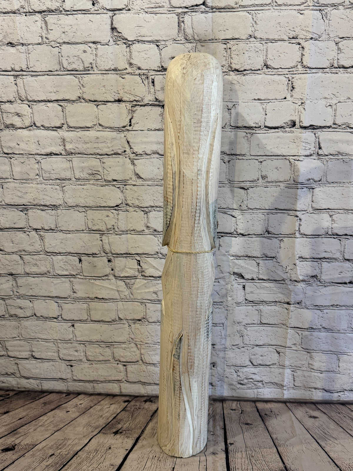 80cm White Wooden Shabby Dog Statue Ornament Fair Trade Handcarved4