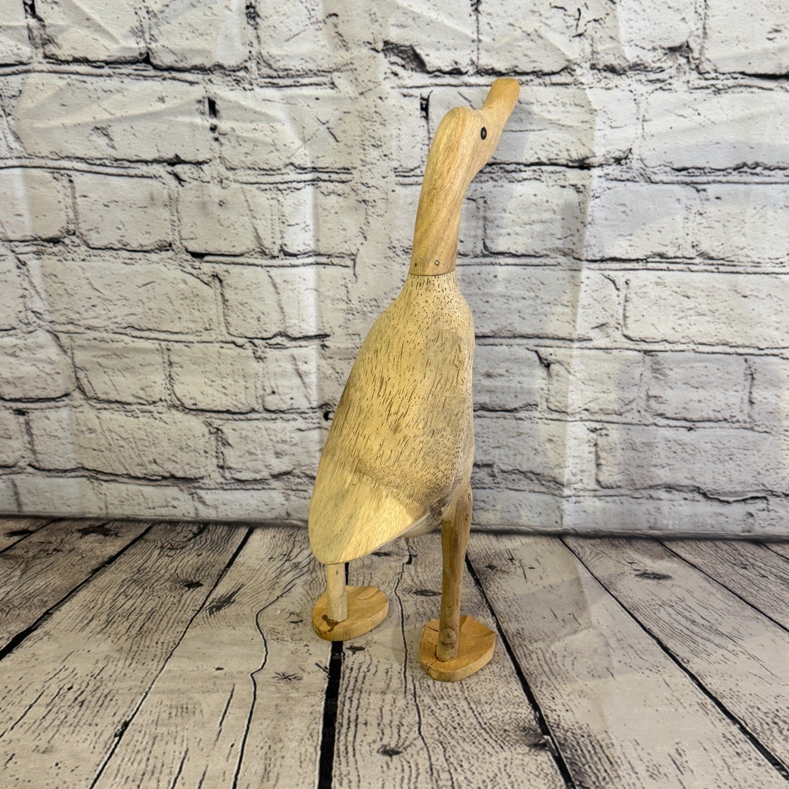Looking Forward 30cm Tall Wooden Smooth Duckling Baby Duck Bamboo Root Fairtrade4